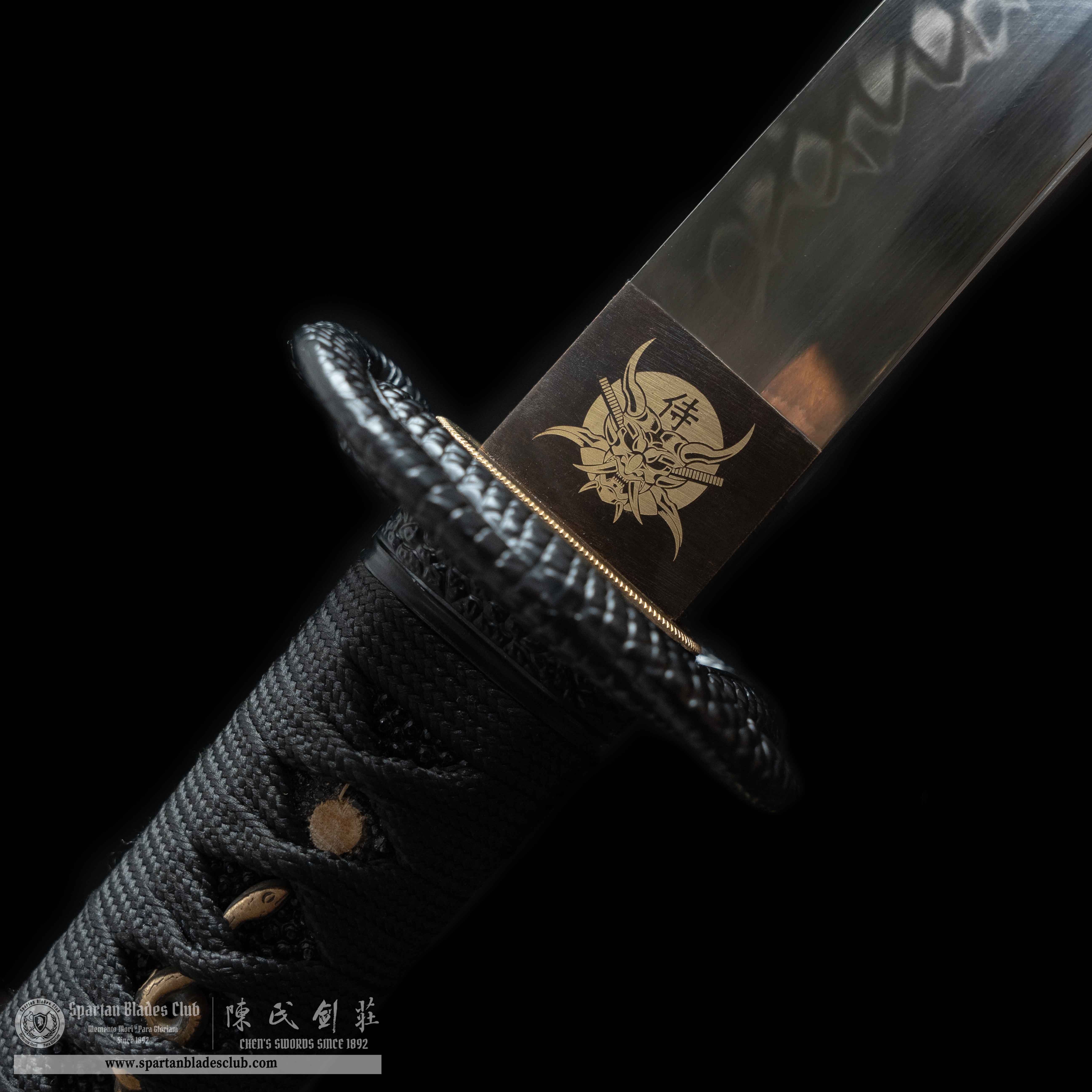 HY10|Black Mamba 🐍|Katana|T10 steel|Clay-tempered|Real Hamon|snake serpent|Black|Battle-Ready|Full-tang|Spartan Blades Club|CHEN'S SWORDS 1892 - Spartan Blades Club - 陳氏劍莊1892