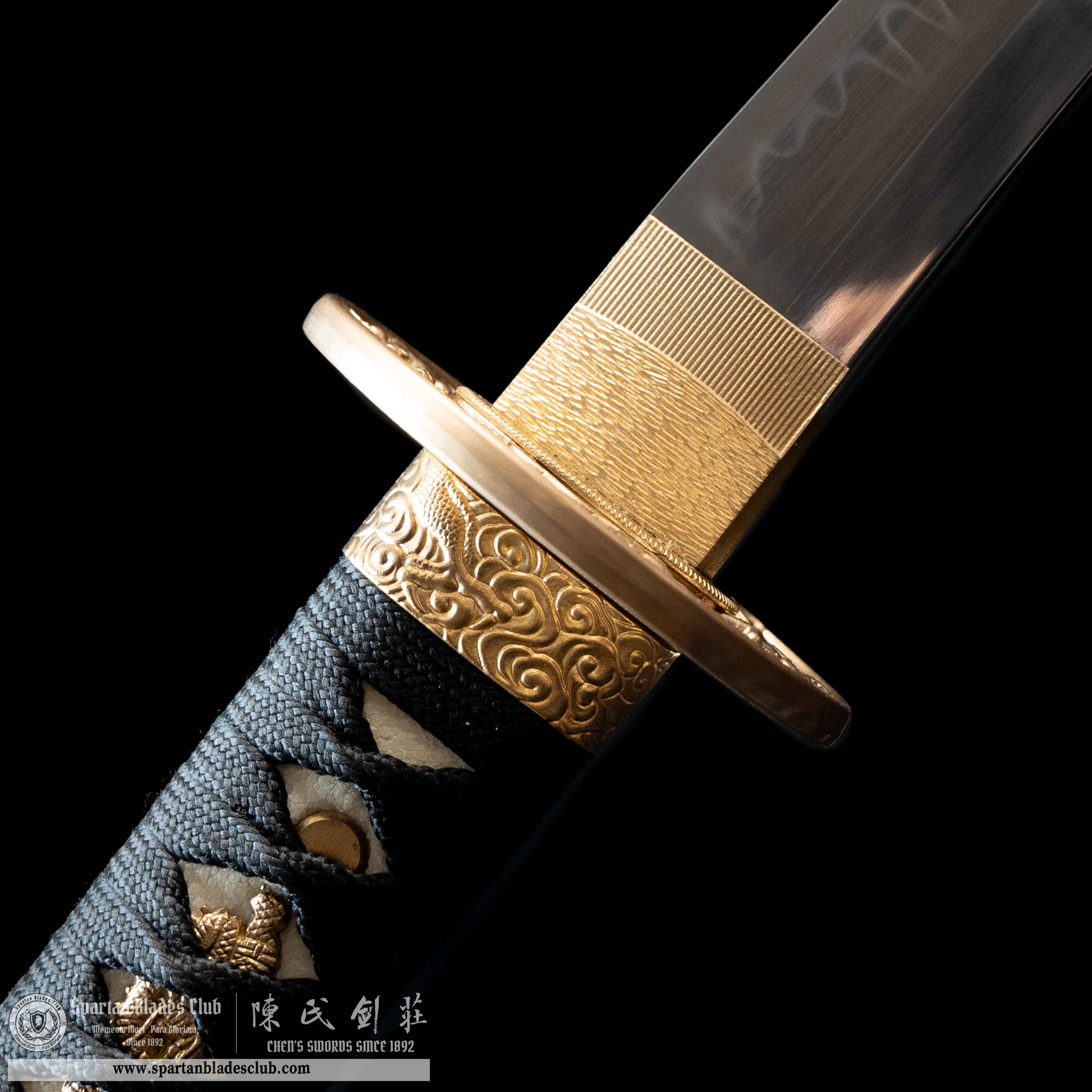 HY08|Loong Shine Blade🐉|Tanto|T10 steel|Clay-tempered|Real Hamon|Loong dragon|Black|Battle-Ready|Full-tang|Spartan Blades Club|CHEN'S SWORDS 1892 - Spartan Blades Club - 陳氏劍莊1892