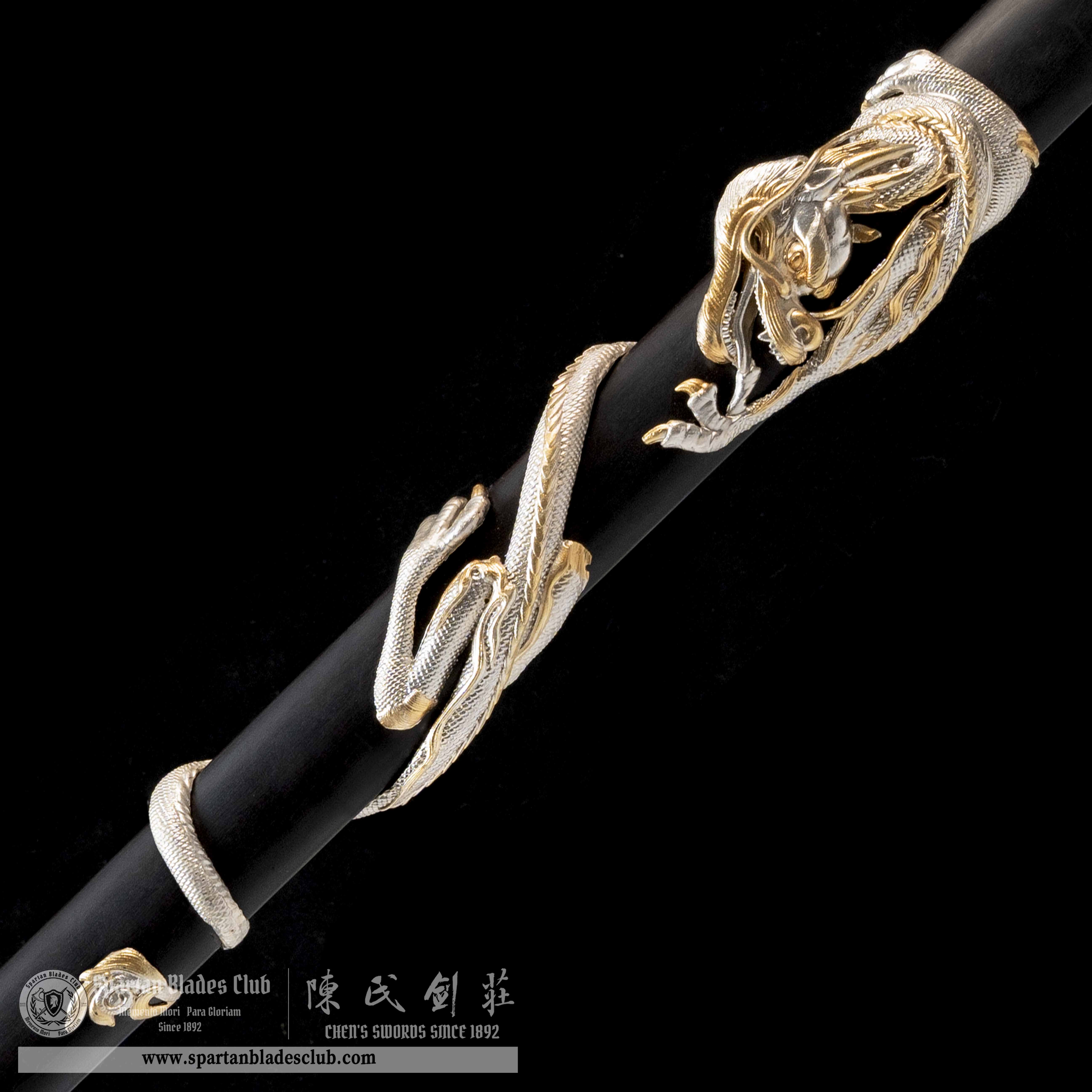 TR01｜🐉JinHui Blade｜Jian｜Damascus steel｜Loong dragon｜Black&golden｜Battle-Ready｜Full-tang｜Spartan Blades Club｜CHEN'S SWORDS 1892 - Spartan Blades Club - 陳氏劍莊1892