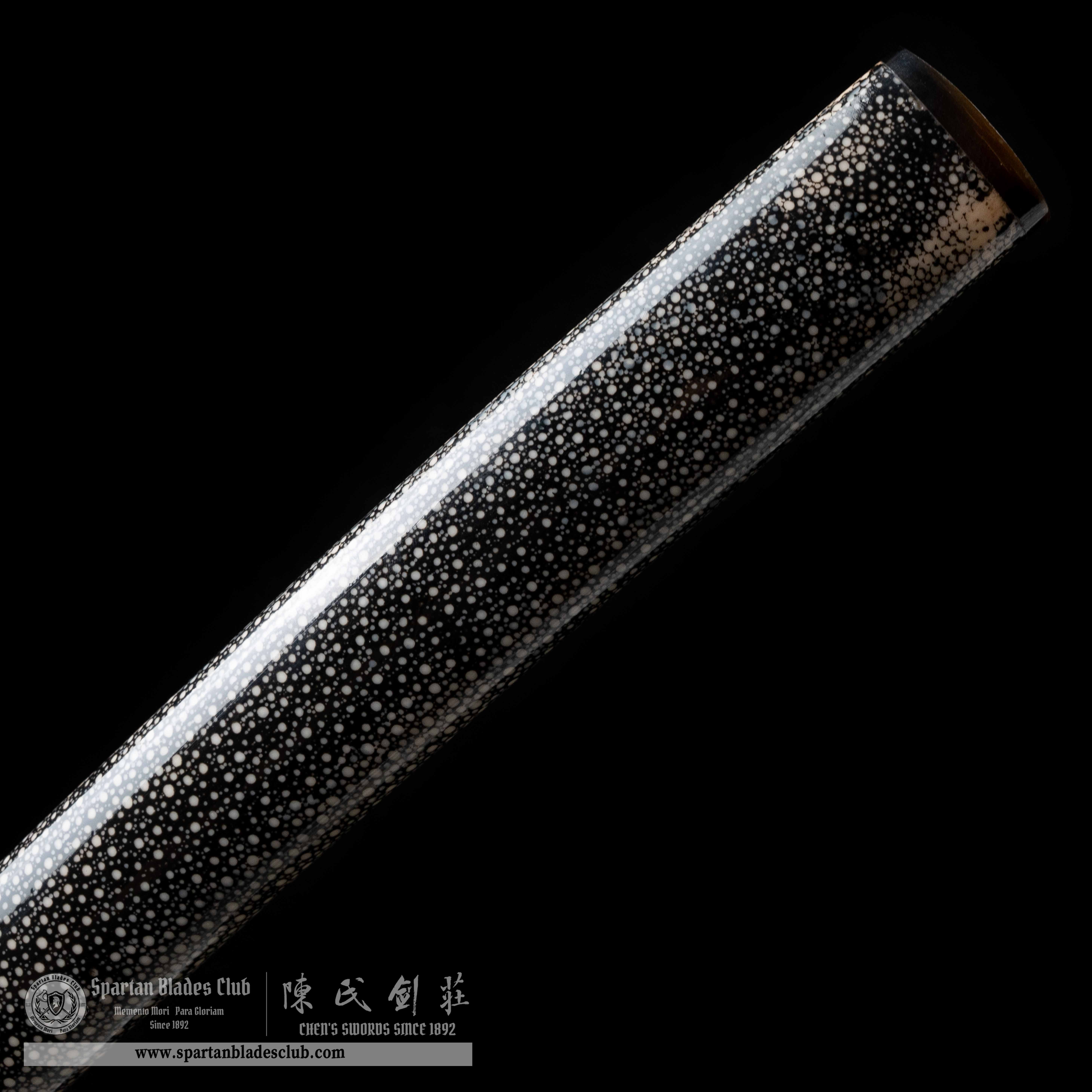 HY15|Fishscale Shadow Katana|Katana|Damascus steel wraps around T10 steel|fishskin|Black&White|Battle-Ready|Full-tang|Spartan Blades Club|CHEN'S SWORDS 1892 - Spartan Blades Club - 陳氏劍莊1892