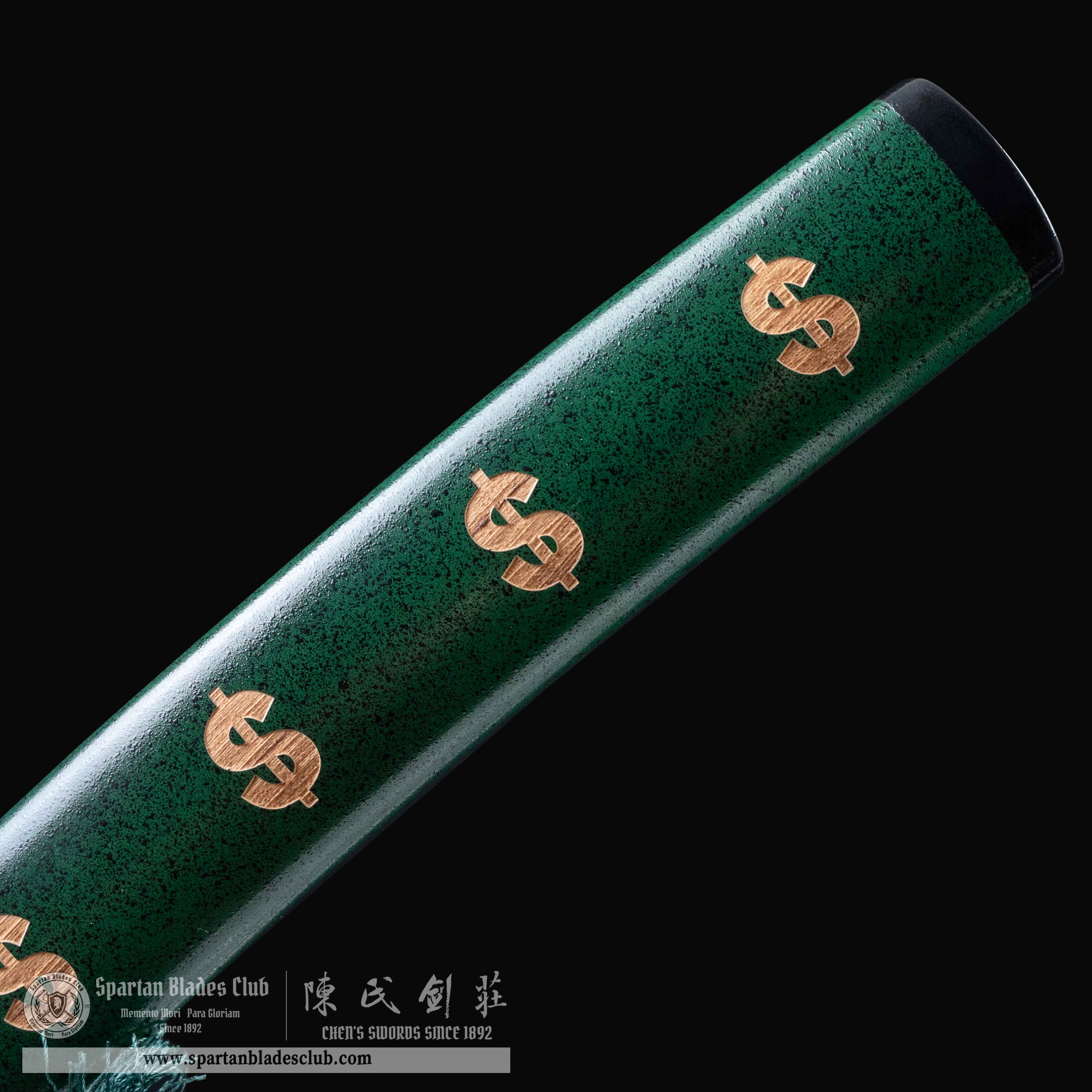 HY14|💲Green Fortune Blade|Tanto|T10 steel|Clay-tempered|Real Hamon|Fortune|Green|Battle-Ready|Full-tang|Spartan Blades Club|CHEN'S SWORDS 1892 - Spartan Blades Club - 陳氏劍莊1892