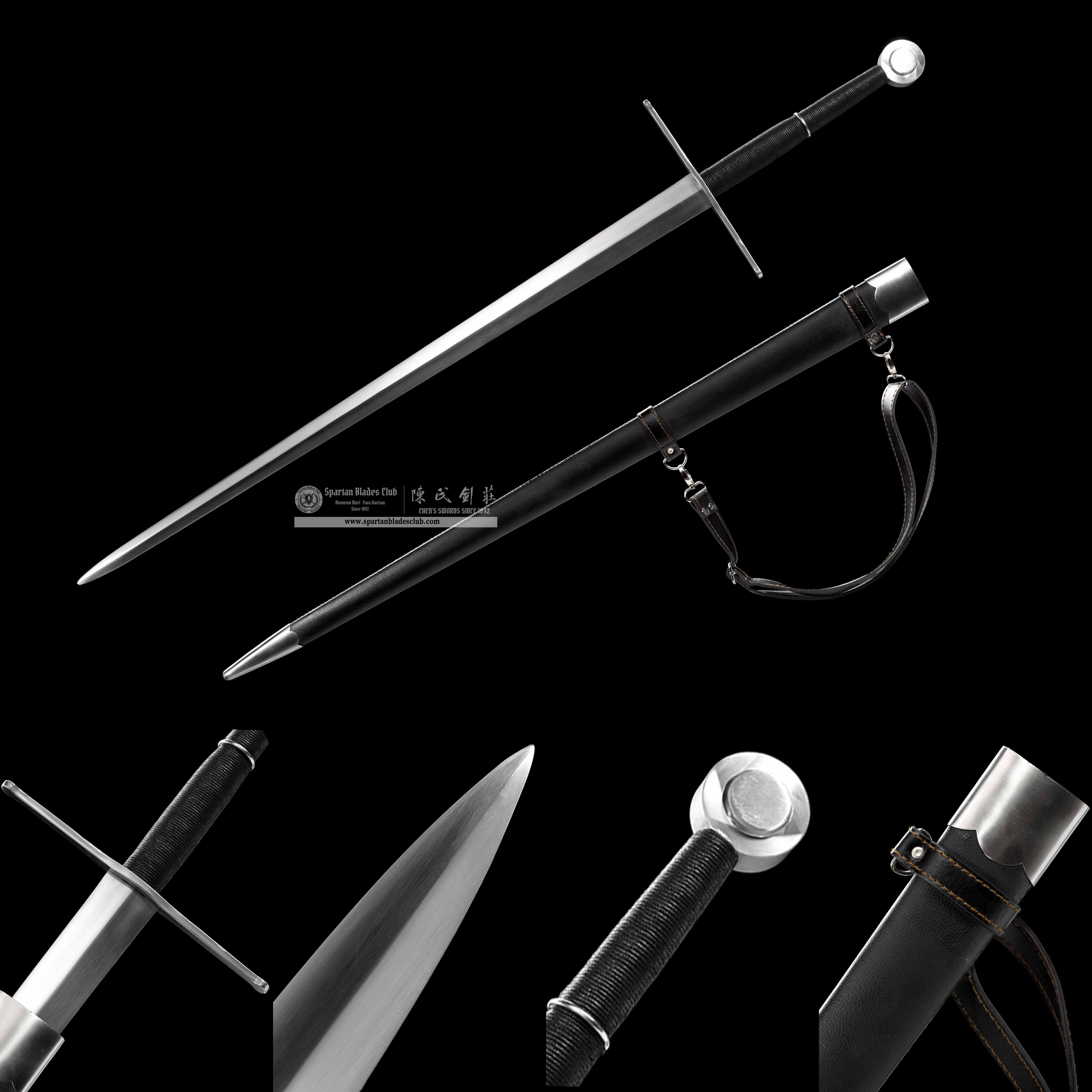 TR04|Umbrablade Longsword|European Sword|Manganese steel|Black|Battle-Ready|Full-tang|Spartan Blades Club|CHEN'S SWORDS 1892 - Spartan Blades Club - 陳氏劍莊1892