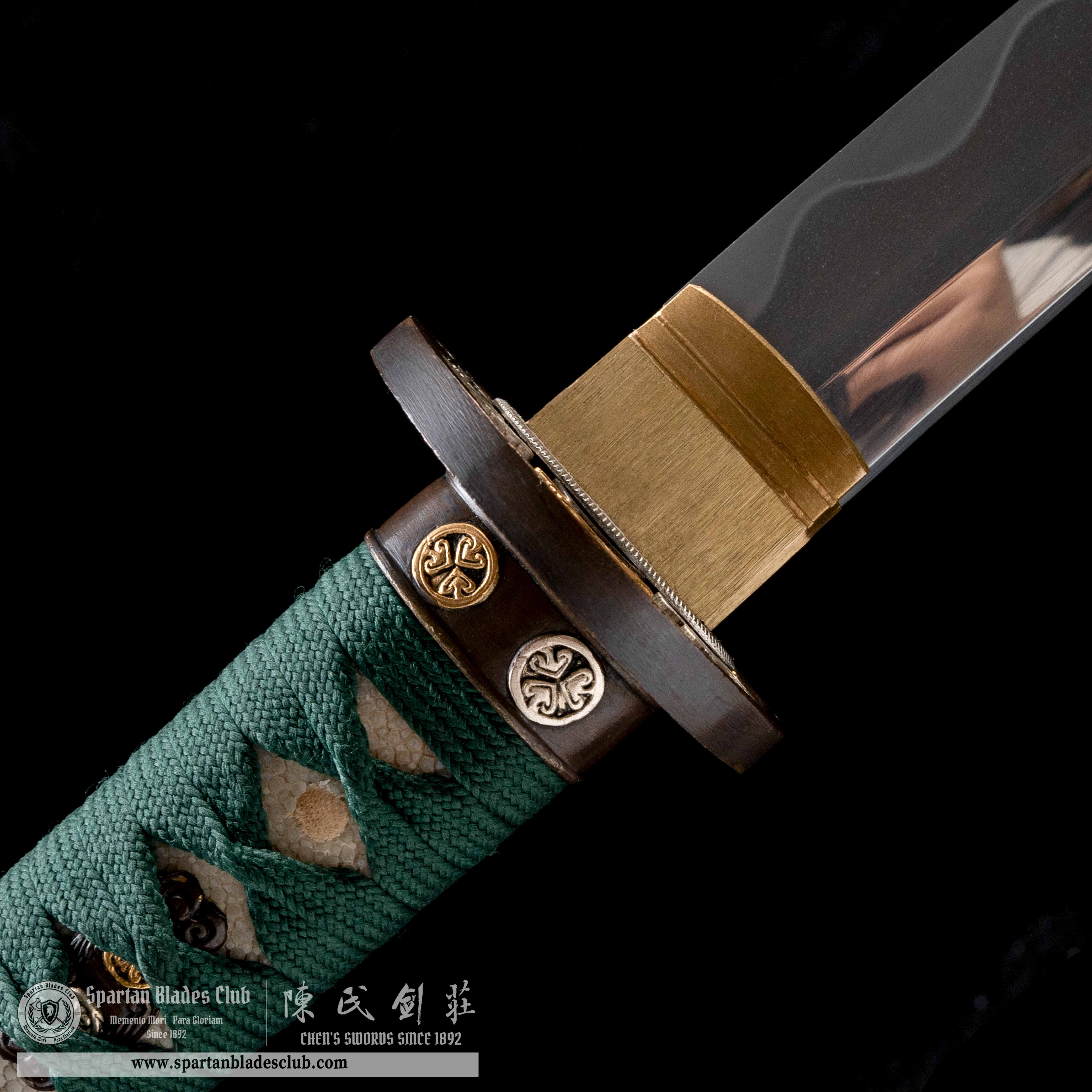 HY16|Verdant Orchid Katana|Katana|Tamahagane steel|flower|Black&Green|Battle-Ready|Full-tang|Spartan Blades Club|CHEN'S SWORDS 1892 - Spartan Blades Club - 陳氏劍莊1892
