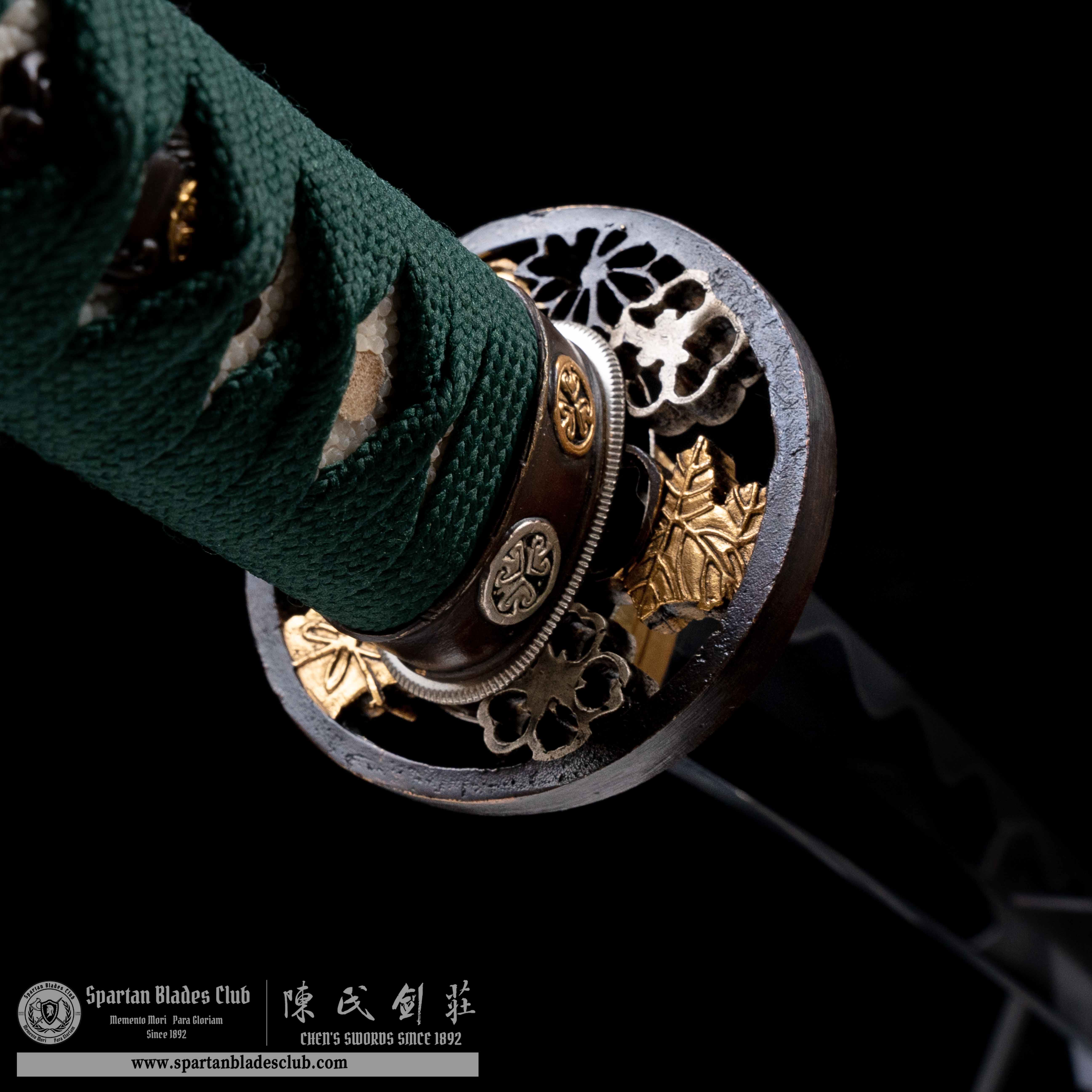 HY16|Verdant Orchid Katana|Katana|Tamahagane steel|flower|Black&Green|Battle-Ready|Full-tang|Spartan Blades Club|CHEN'S SWORDS 1892 - Spartan Blades Club - 陳氏劍莊1892