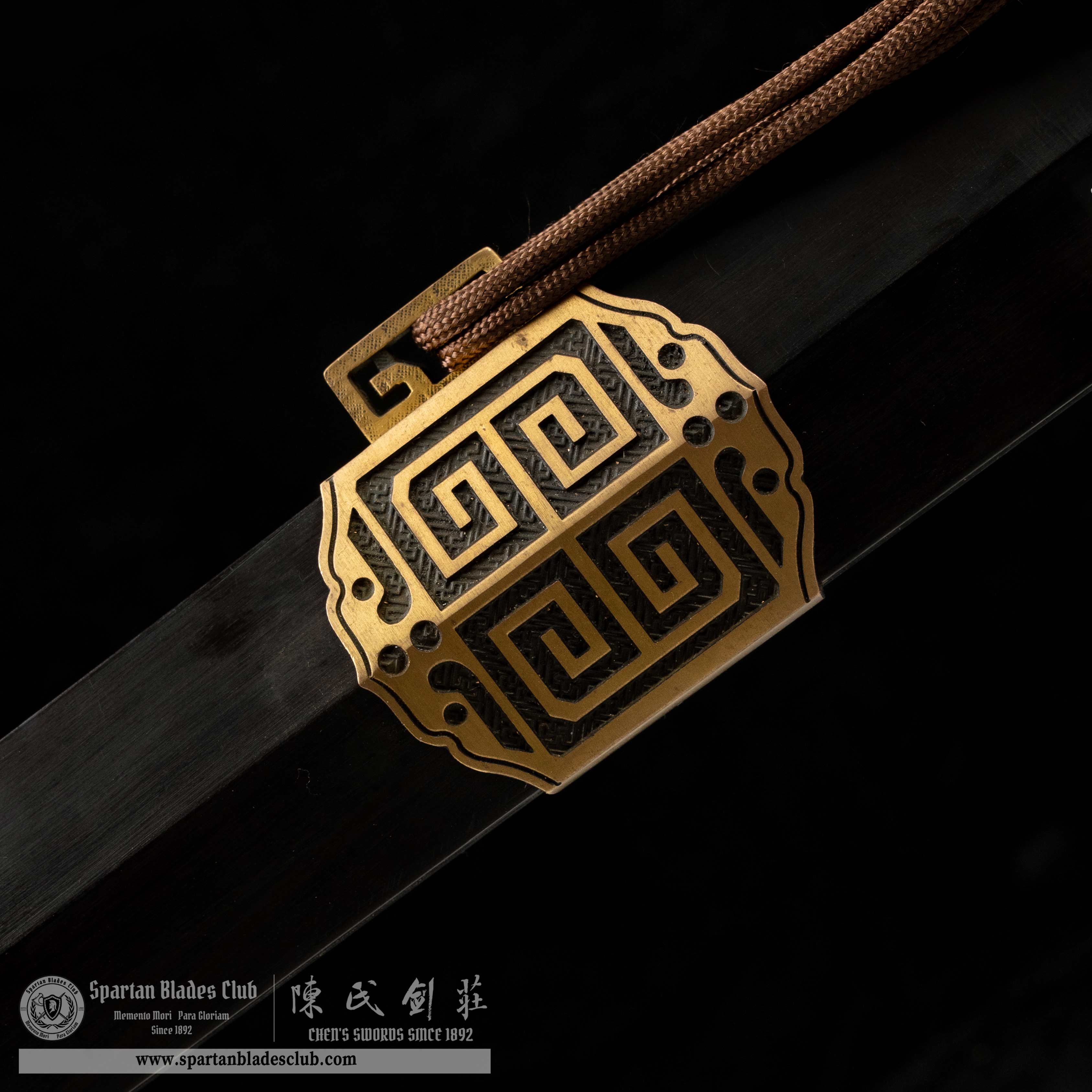QQ05｜👑Qinwang Sword｜Jian｜Damascus steel｜Black&golden｜Battle-Ready｜Full-tang｜Spartan Blades Club｜CHEN'S SWORDS 1892 - Spartan Blades Club - 陳氏劍莊1892
