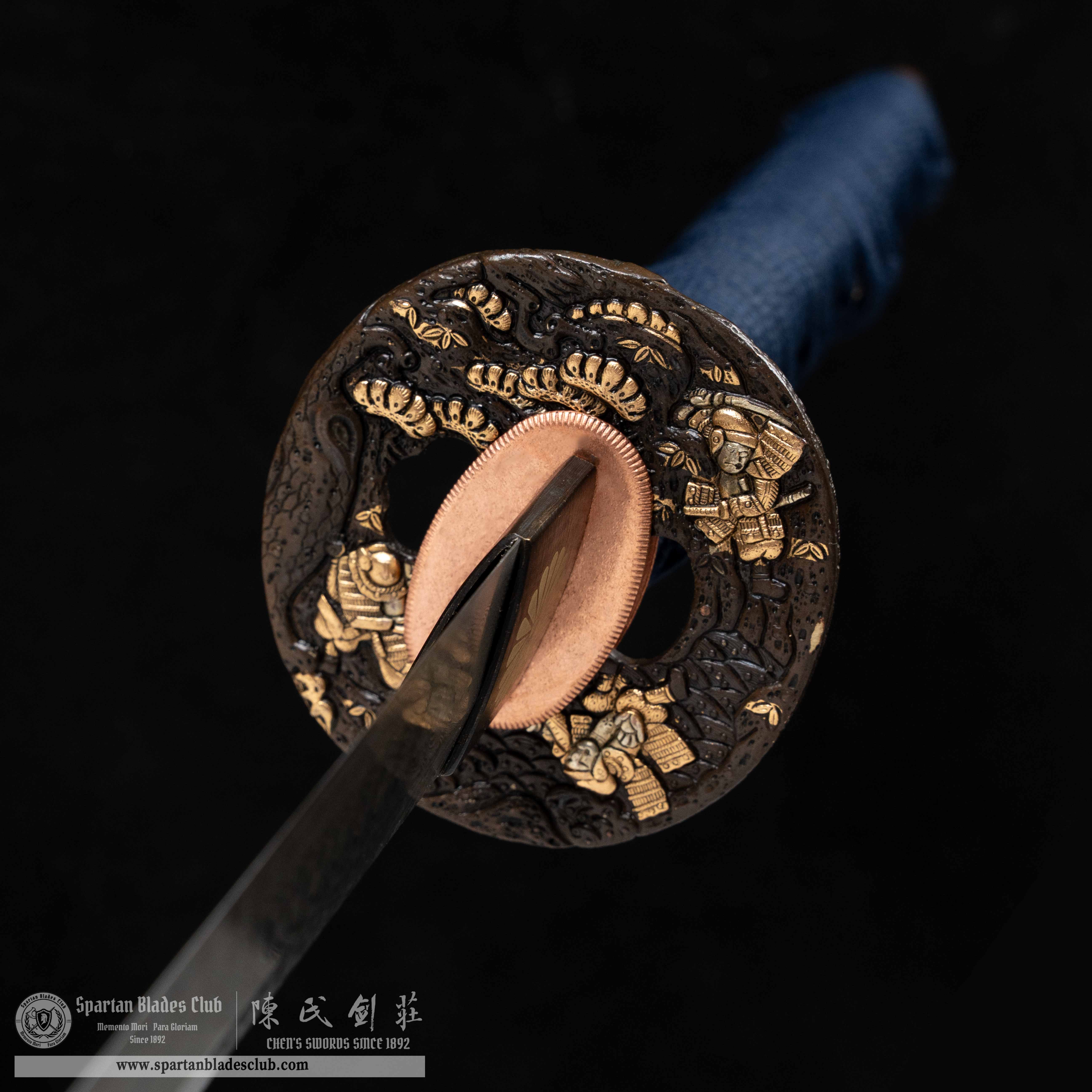 HY17|Loong Yao Blade|Katana|Damascus steel|Loong(dragon)|Black&Green|Battle-Ready|Full-tang|Spartan Blades Club|CHEN'S SWORDS 1892 - Spartan Blades Club - 陳氏劍莊1892