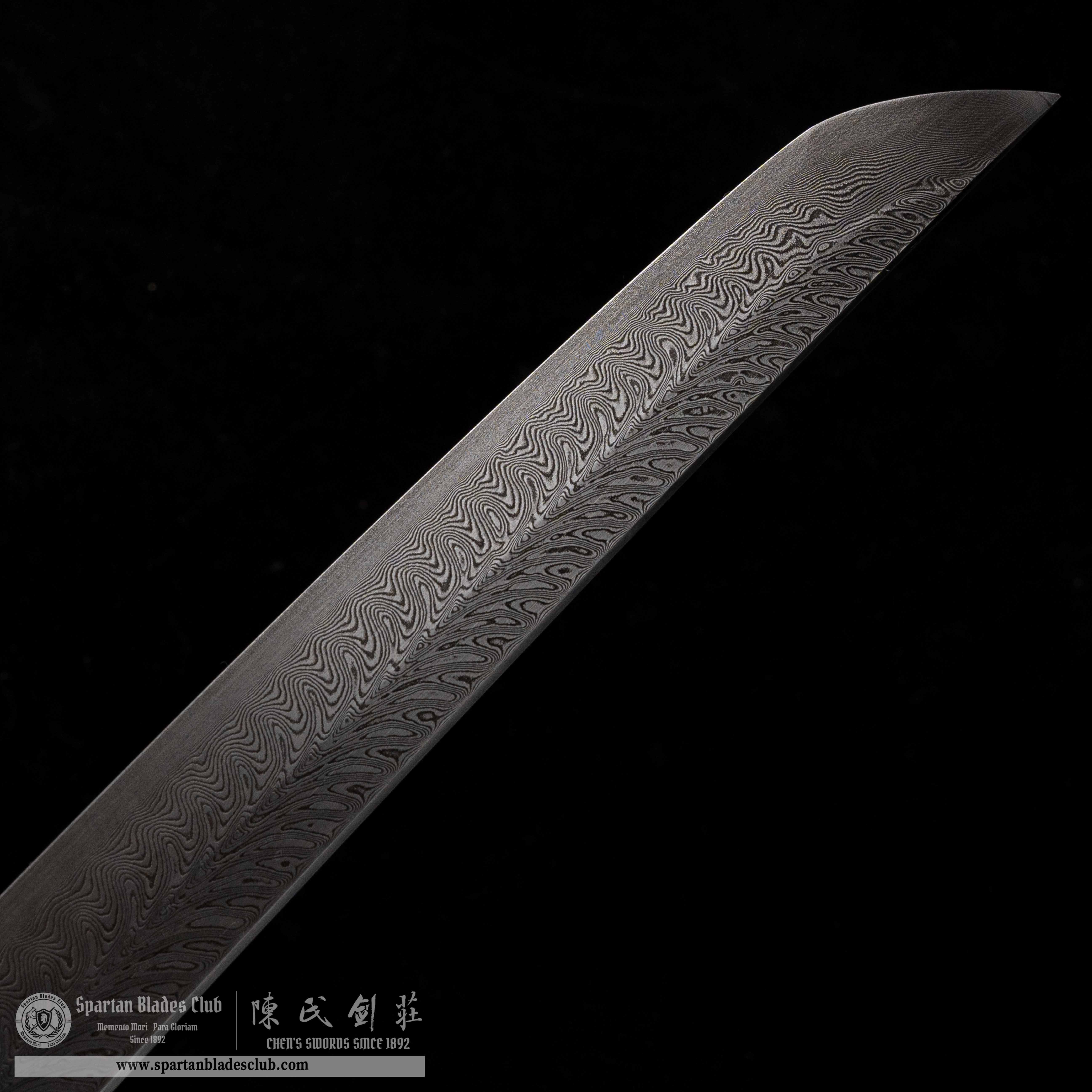 HY17|Loong Yao Blade|Katana|Damascus steel|Loong(dragon)|Black&Green|Battle-Ready|Full-tang|Spartan Blades Club|CHEN'S SWORDS 1892 - Spartan Blades Club - 陳氏劍莊1892