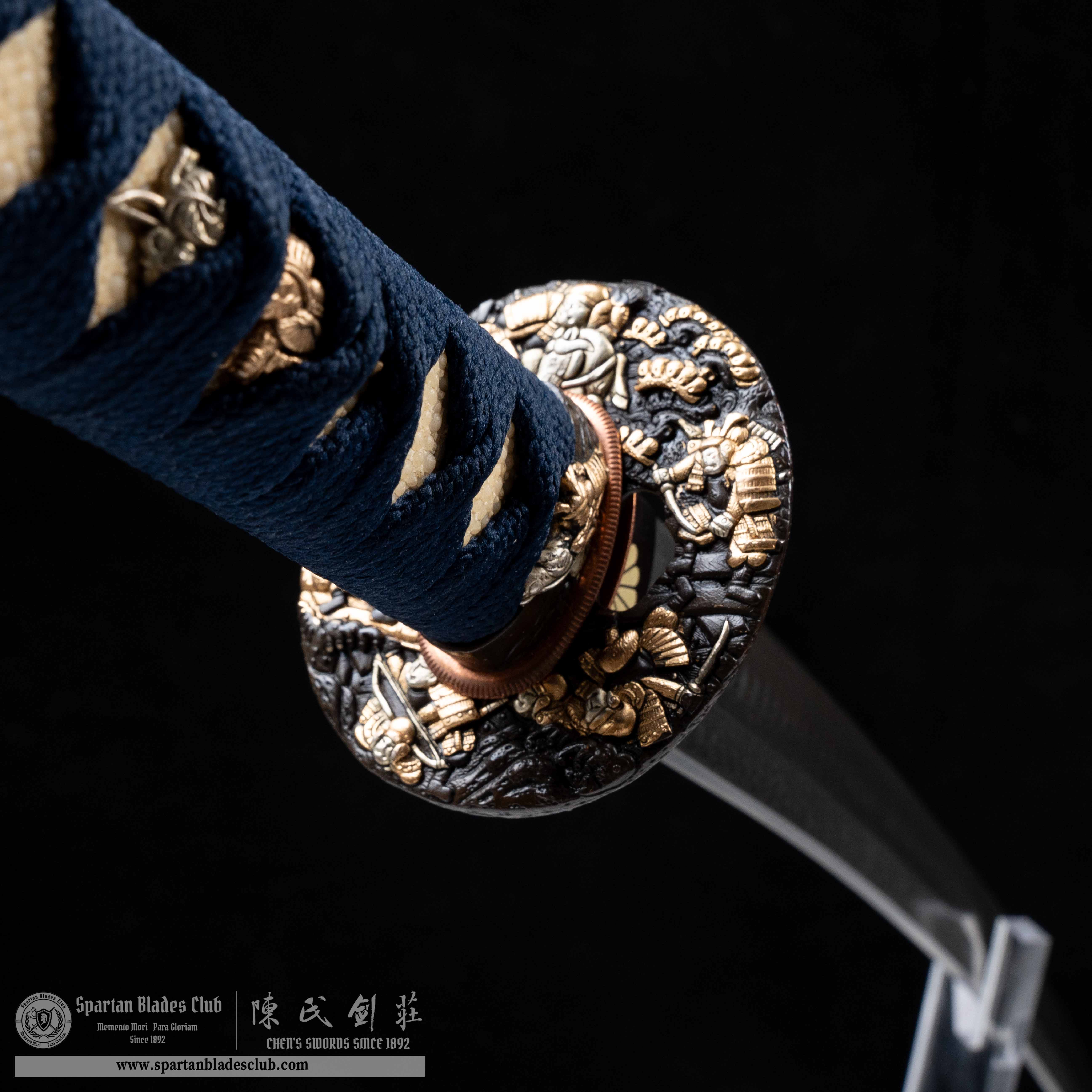 HY17|Loong Yao Blade|Katana|Damascus steel|Loong(dragon)|Black&Green|Battle-Ready|Full-tang|Spartan Blades Club|CHEN'S SWORDS 1892 - Spartan Blades Club - 陳氏劍莊1892