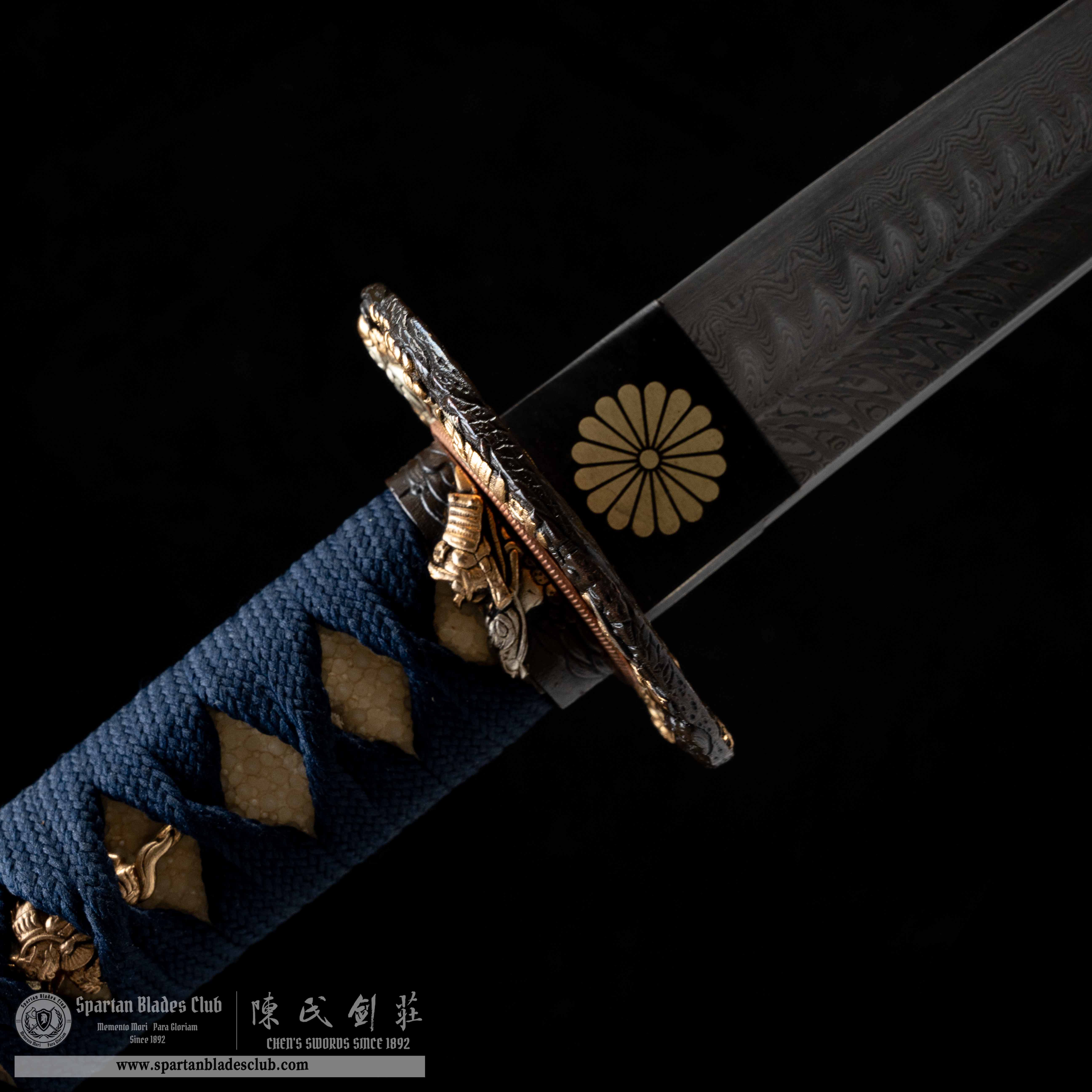 HY17|Loong Yao Blade|Katana|Damascus steel|Loong(dragon)|Black&Green|Battle-Ready|Full-tang|Spartan Blades Club|CHEN'S SWORDS 1892 - Spartan Blades Club - 陳氏劍莊1892