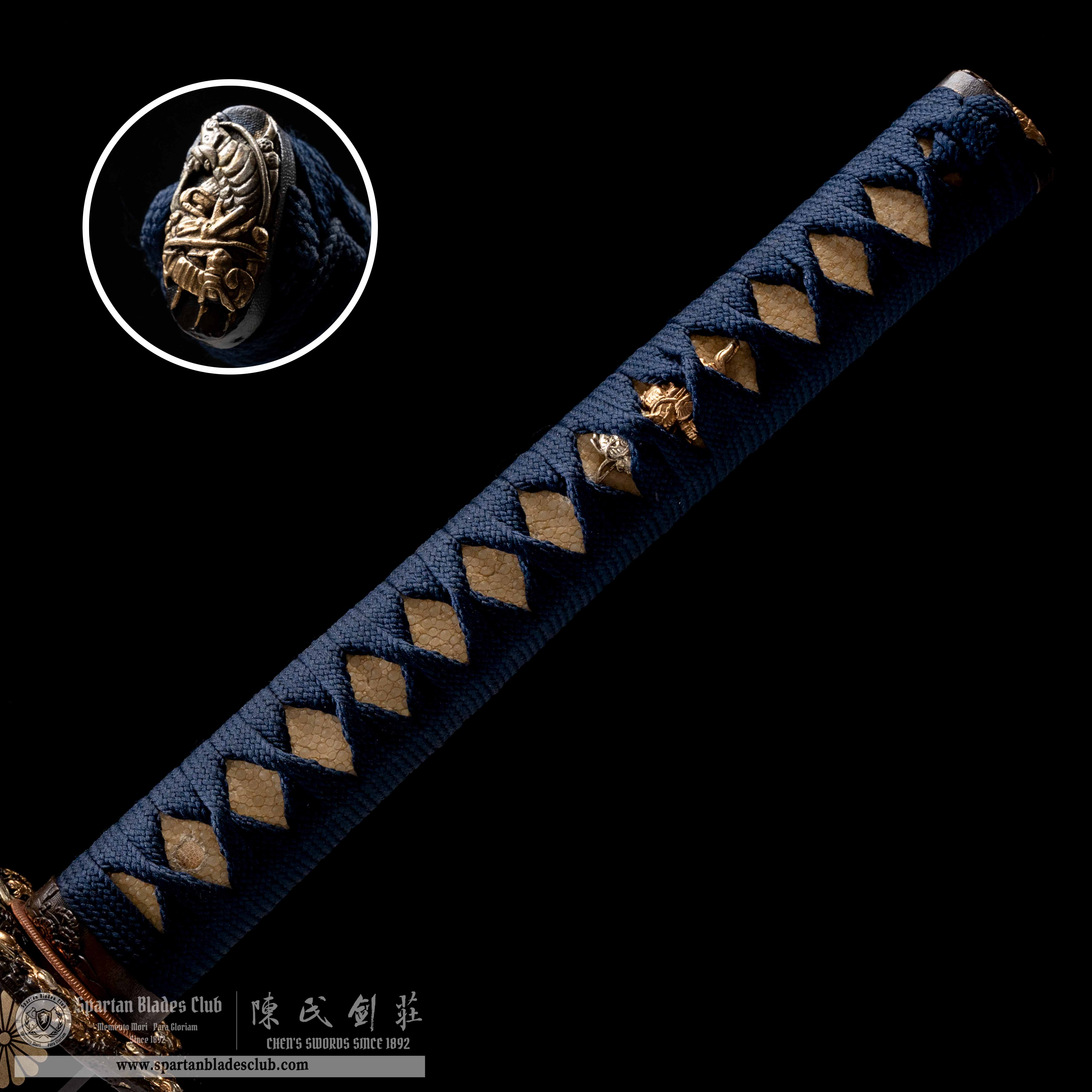 HY17|Loong Yao Blade|Katana|Damascus steel|Loong(dragon)|Black&Green|Battle-Ready|Full-tang|Spartan Blades Club|CHEN'S SWORDS 1892 - Spartan Blades Club - 陳氏劍莊1892