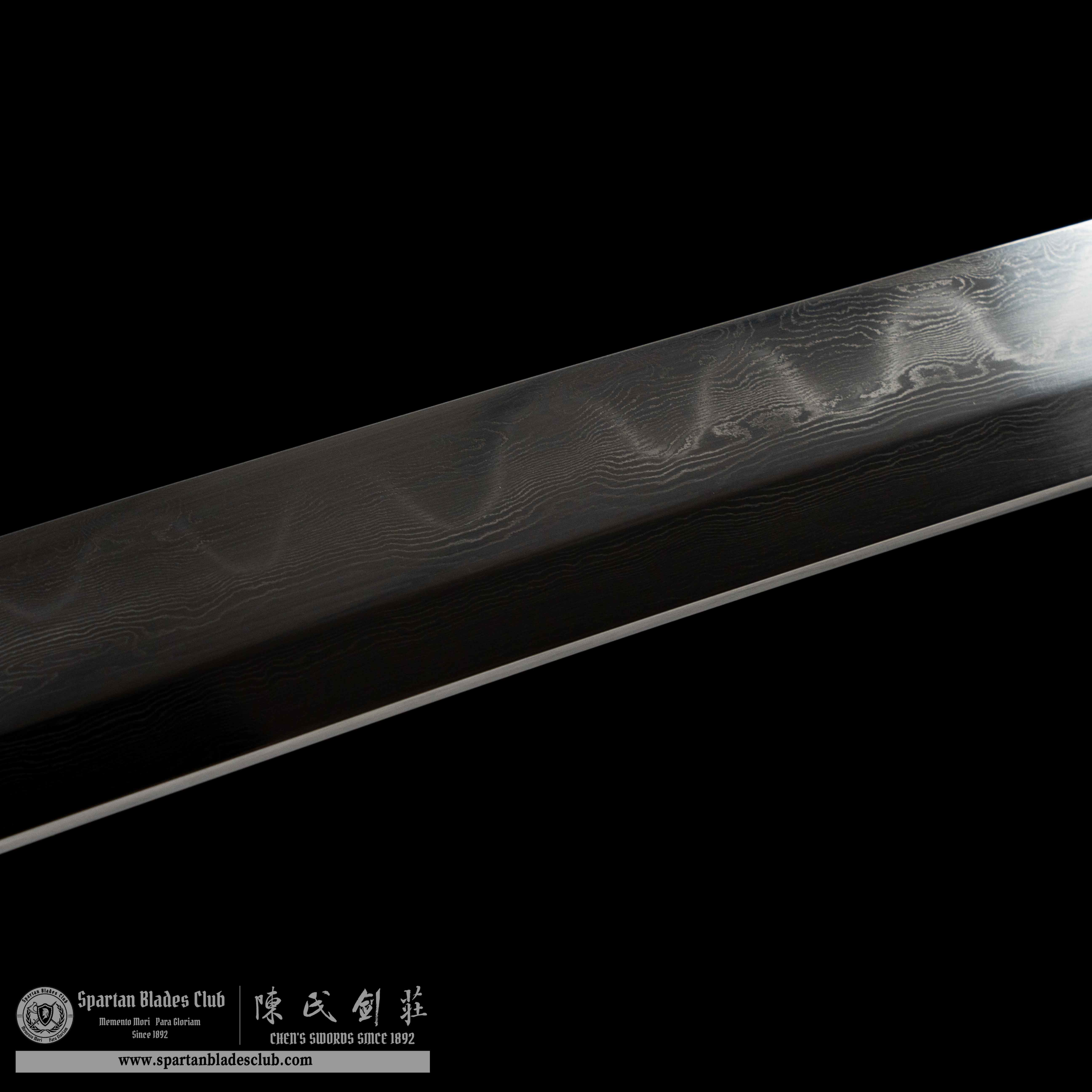 HY19|🐯Hu Lan Samurai|Wakizashi|Damascus steel|Clay-tempered|Real Hamon|Tiger|Black&blue|Battle-Ready|Full-tang|Spartan Blades Club| CHEN'S SWORDS 1892 - Spartan Blades Club
