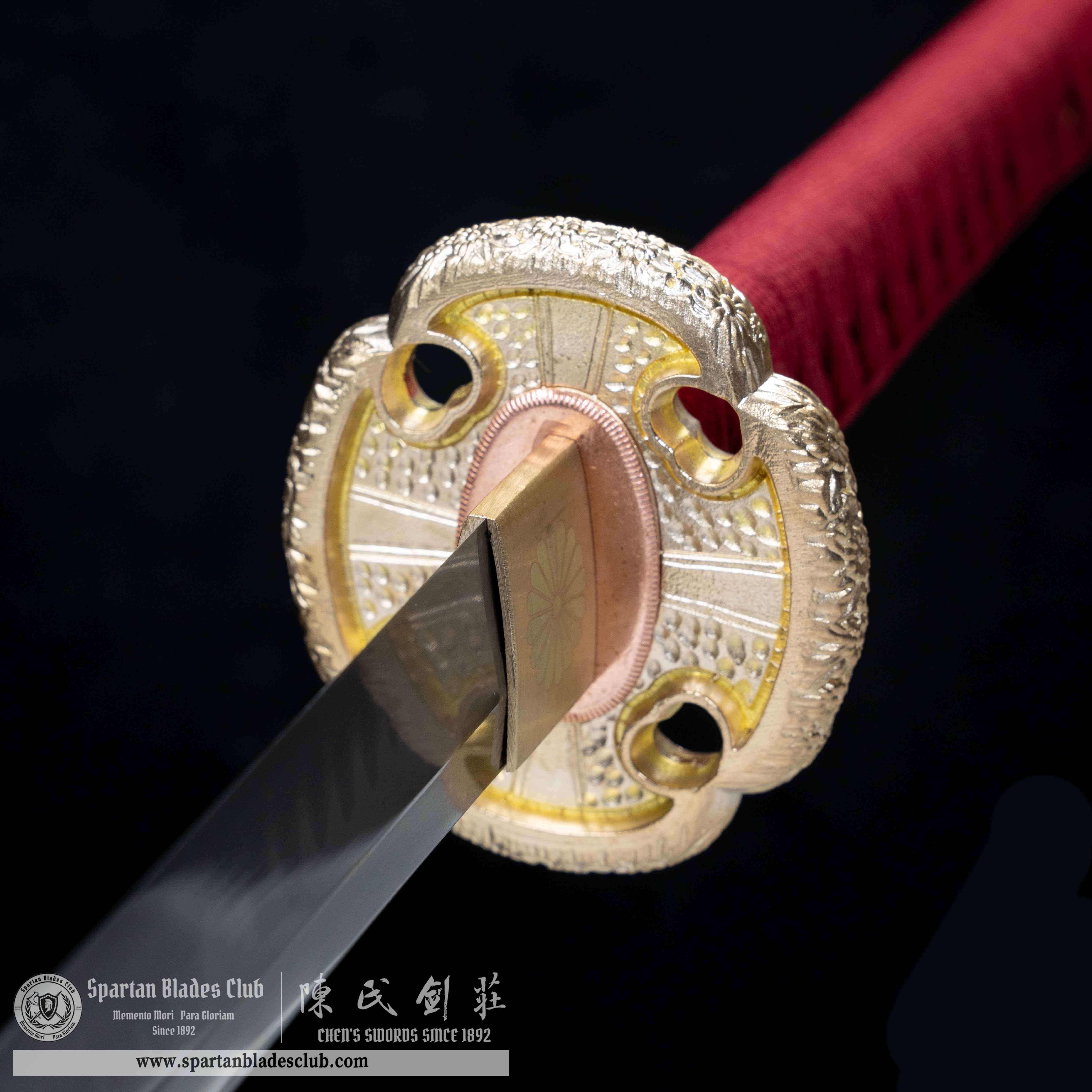 HY20|Fei Ju Samurai|Odachi|T10 steel|Clay-tempered|Real Hamon|flower|chrysanthemum|red & green|Battle-Ready|Full-tang|Spartan Blades Club|CHEN'S SWORDS 1892 - Spartan Blades Club - 陳氏劍莊1892