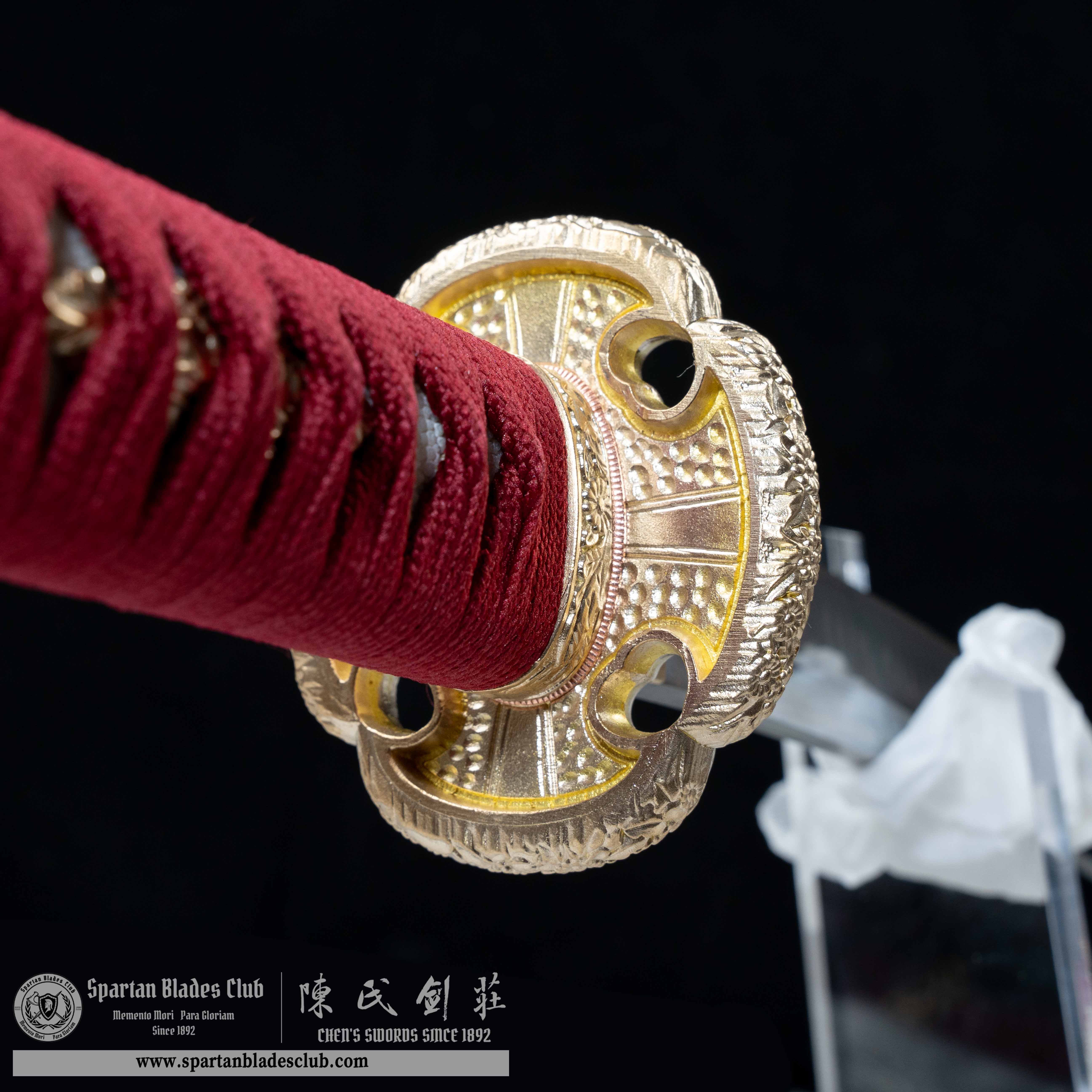 HY20|Fei Ju Samurai|Odachi|T10 steel|Clay-tempered|Real Hamon|flower|chrysanthemum|red & green|Battle-Ready|Full-tang|Spartan Blades Club|CHEN'S SWORDS 1892 - Spartan Blades Club - 陳氏劍莊1892