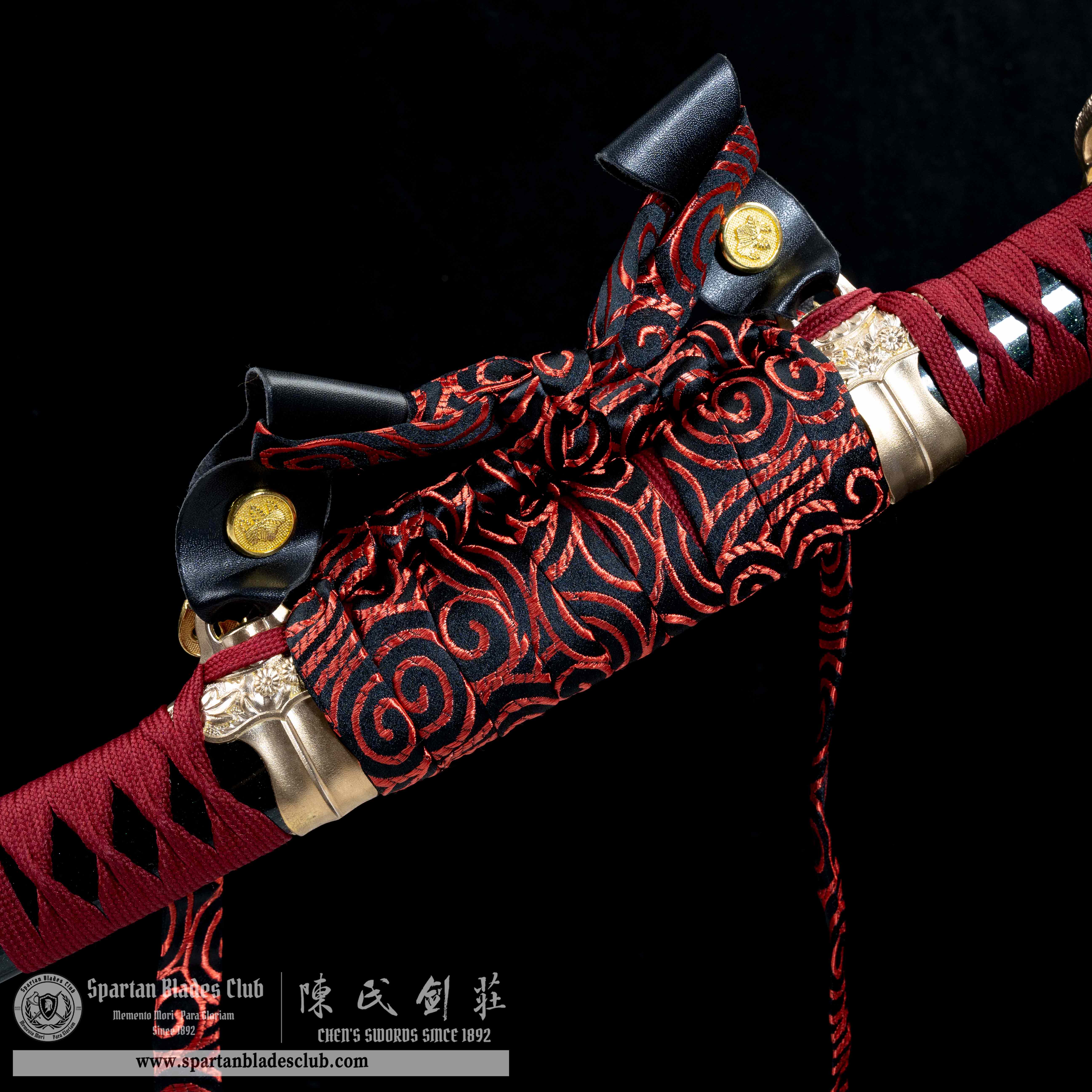 HY20|Fei Ju Samurai|Odachi|T10 steel|Clay-tempered|Real Hamon|flower|chrysanthemum|red & green|Battle-Ready|Full-tang|Spartan Blades Club|CHEN'S SWORDS 1892 - Spartan Blades Club - 陳氏劍莊1892