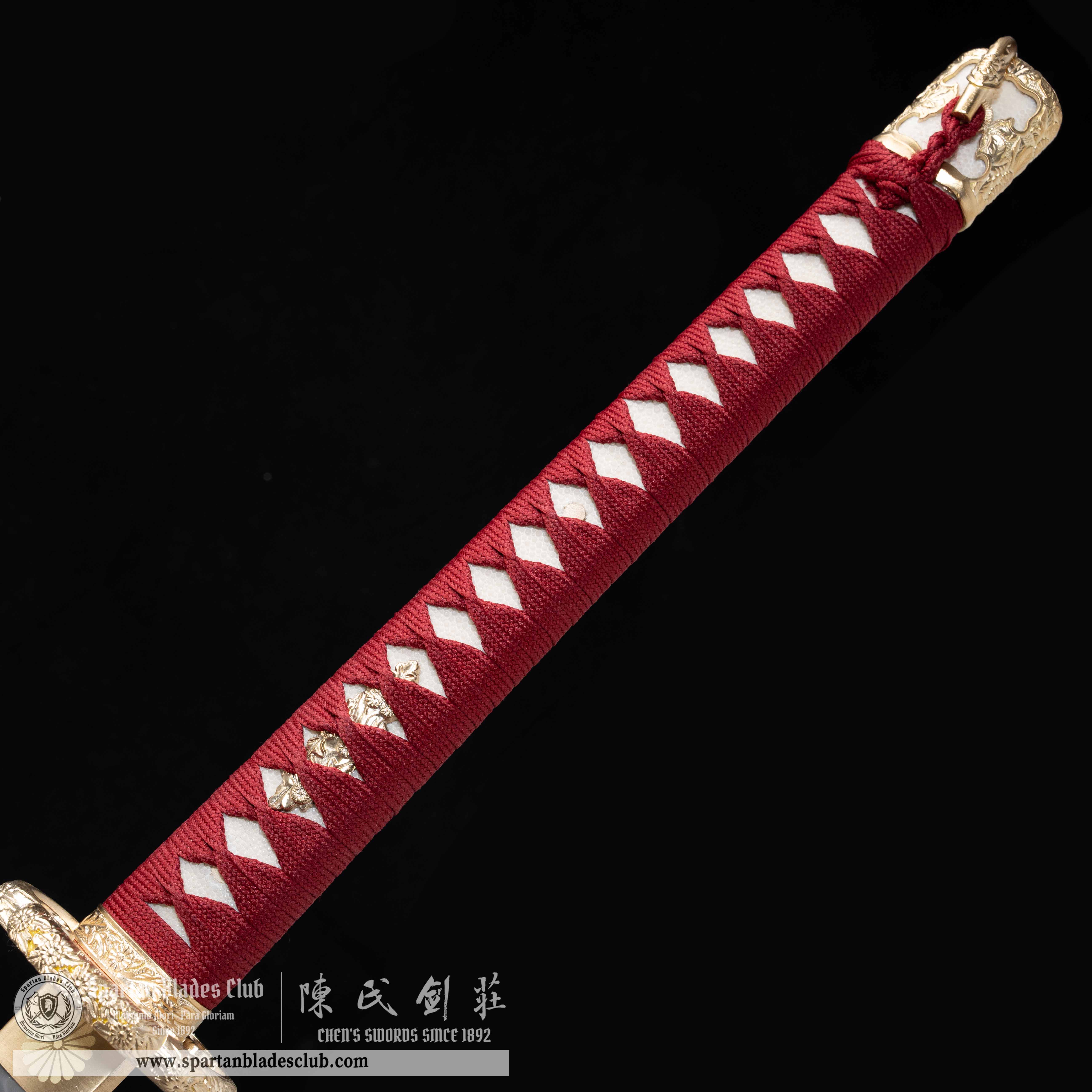 HY20|Fei Ju Samurai|Odachi|T10 steel|Clay-tempered|Real Hamon|flower|chrysanthemum|red & green|Battle-Ready|Full-tang|Spartan Blades Club|CHEN'S SWORDS 1892 - Spartan Blades Club - 陳氏劍莊1892