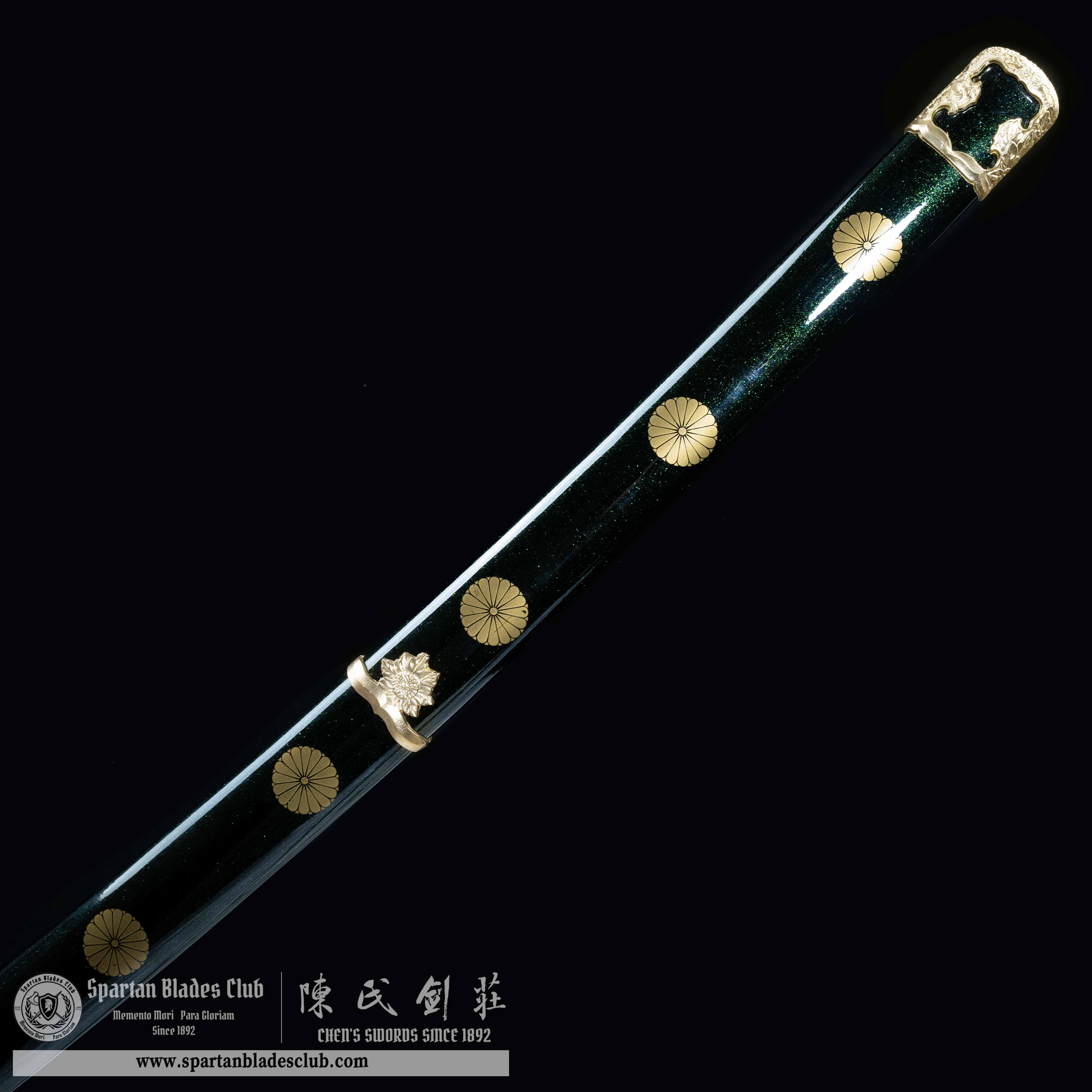 HY20|Fei Ju Samurai|Odachi|T10 steel|Clay-tempered|Real Hamon|flower|chrysanthemum|red & green|Battle-Ready|Full-tang|Spartan Blades Club|CHEN'S SWORDS 1892 - Spartan Blades Club - 陳氏劍莊1892