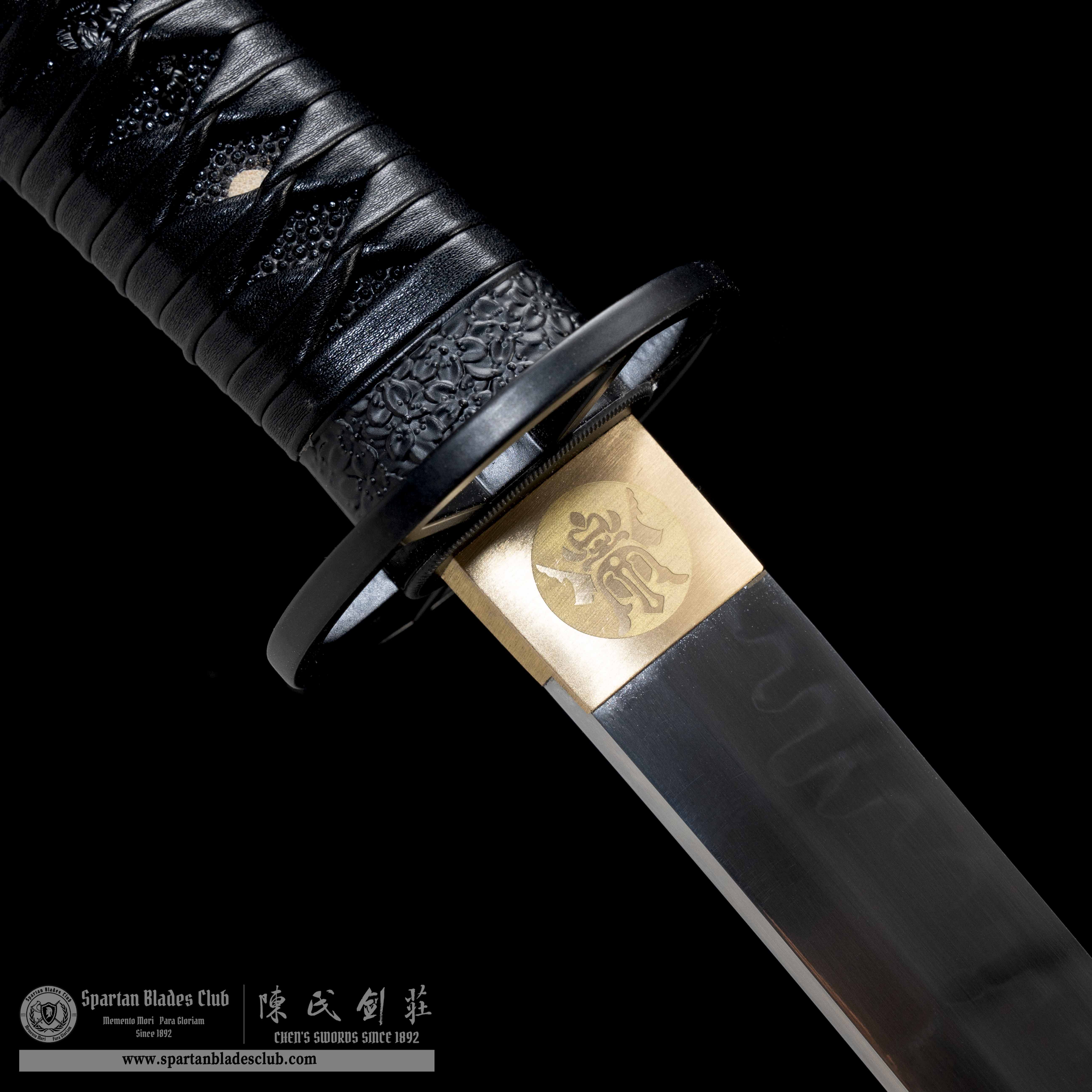HY21|⚫️Ruroni Kenshin-Battosai|Han-dachi|T10 steel|Clay-tempered|Real Hamon|Black|Battle-Ready|Full-tang|Spartan Blades Club|CHEN'S SWORDS 1892 - Spartan Blades Club - 陳氏劍莊1892