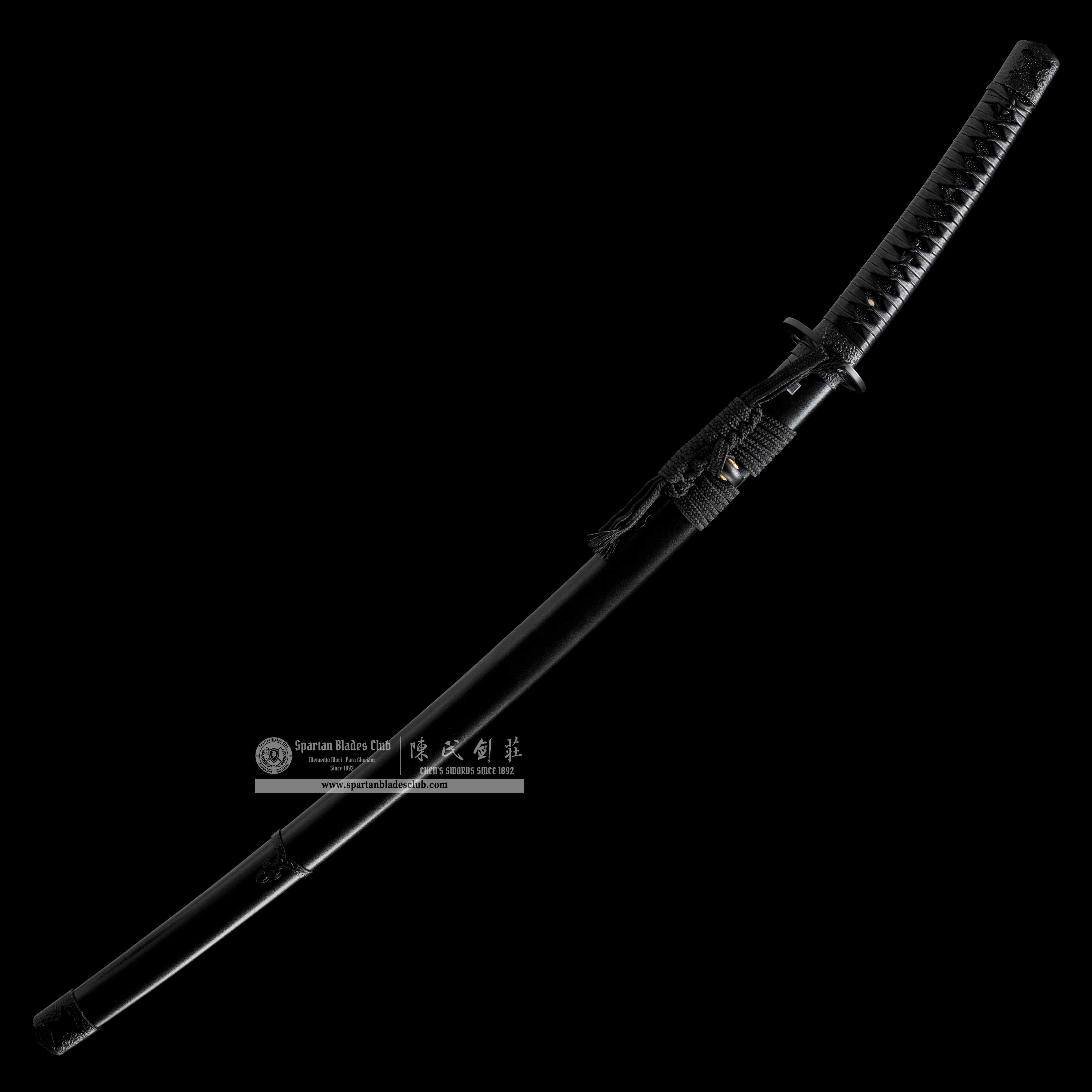 HY21|⚫️Ruroni Kenshin-Battosai|Han-dachi|T10 steel|Clay-tempered|Real Hamon|Black|Battle-Ready|Full-tang|Spartan Blades Club|CHEN'S SWORDS 1892 - Spartan Blades Club - 陳氏劍莊1892