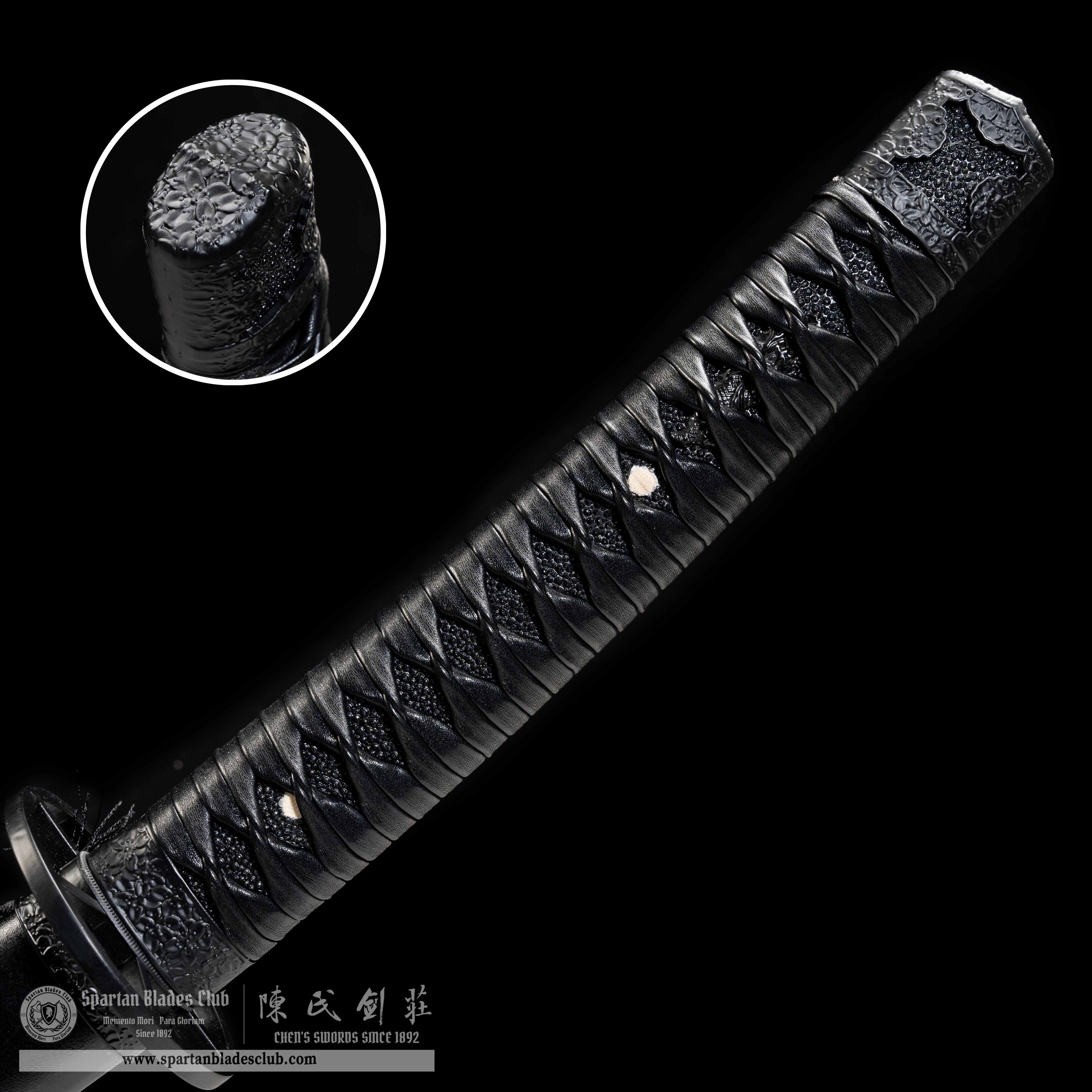 HY21|⚫️Ruroni Kenshin-Battosai|Han-dachi|T10 steel|Clay-tempered|Real Hamon|Black|Battle-Ready|Full-tang|Spartan Blades Club|CHEN'S SWORDS 1892 - Spartan Blades Club - 陳氏劍莊1892