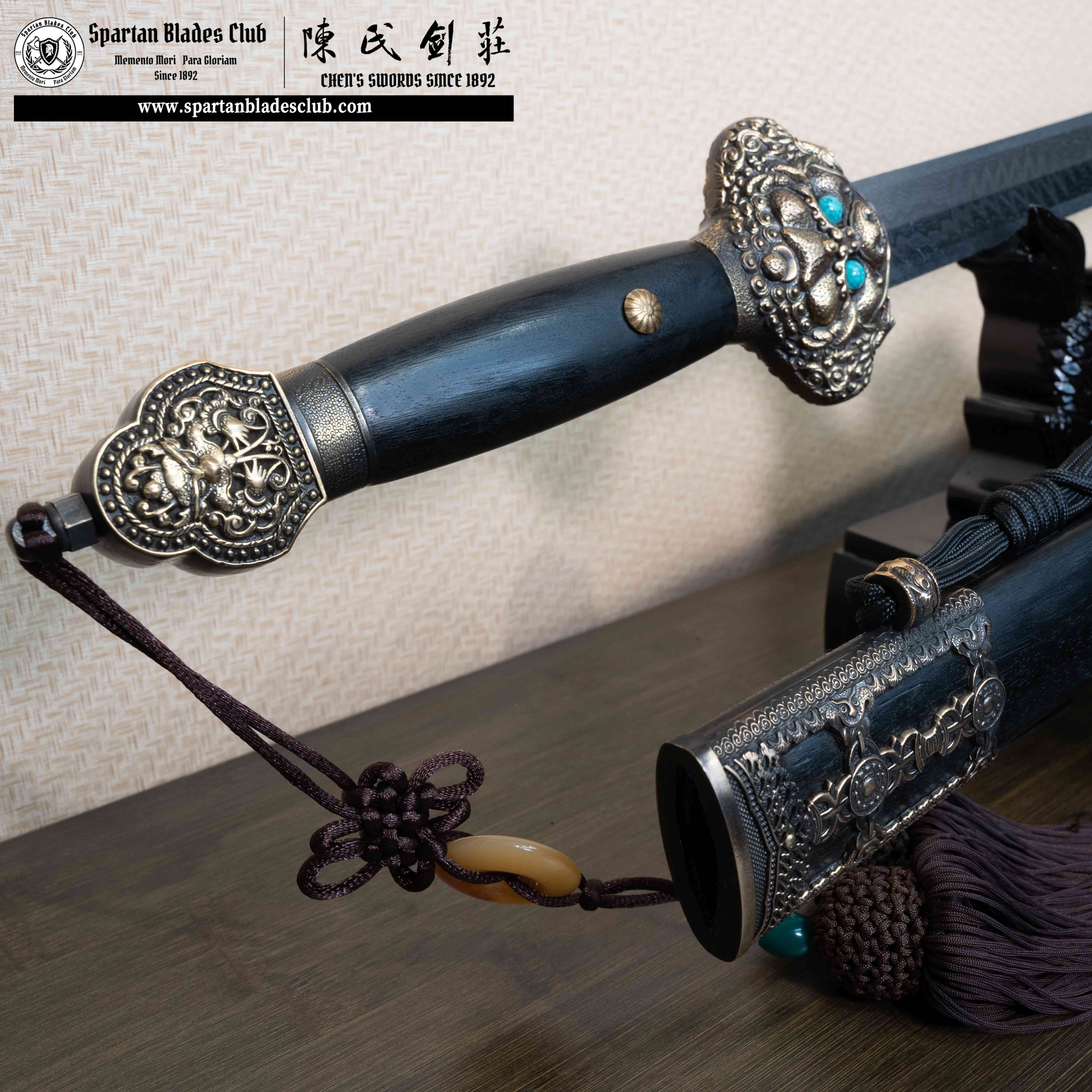 TR02| Emperor Youngle Jian | Jian | Damascus steel Premium Hand-polishing |  Black | Battle-Ready|Full-tang|Spartan Blades Club | CHEN'S SWORDS 1892 - Spartan Blades Club - 陳氏劍莊1892