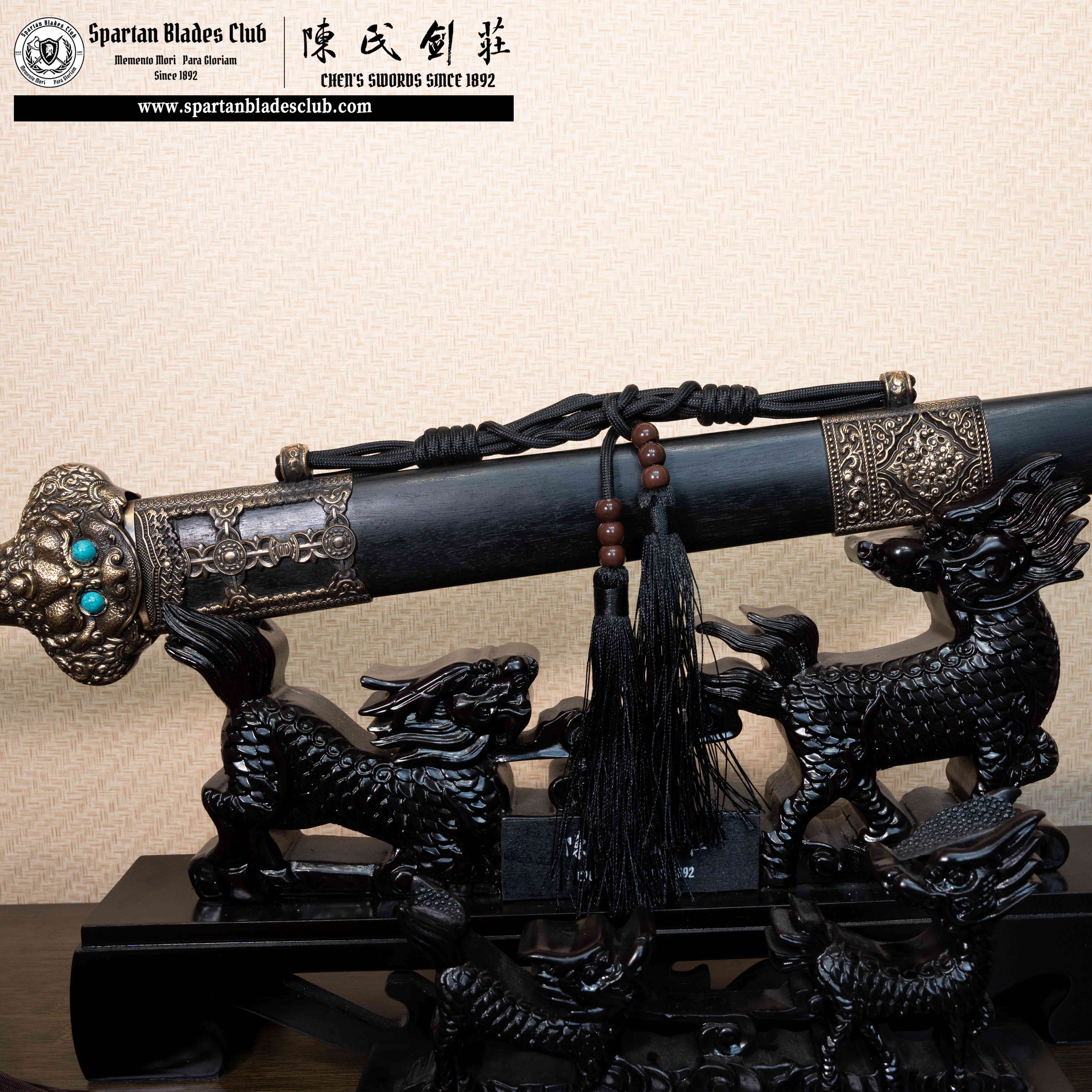 TR02| Emperor Youngle Jian | Jian | Damascus steel Premium Hand-polishing |  Black | Battle-Ready|Full-tang|Spartan Blades Club | CHEN'S SWORDS 1892 - Spartan Blades Club - 陳氏劍莊1892