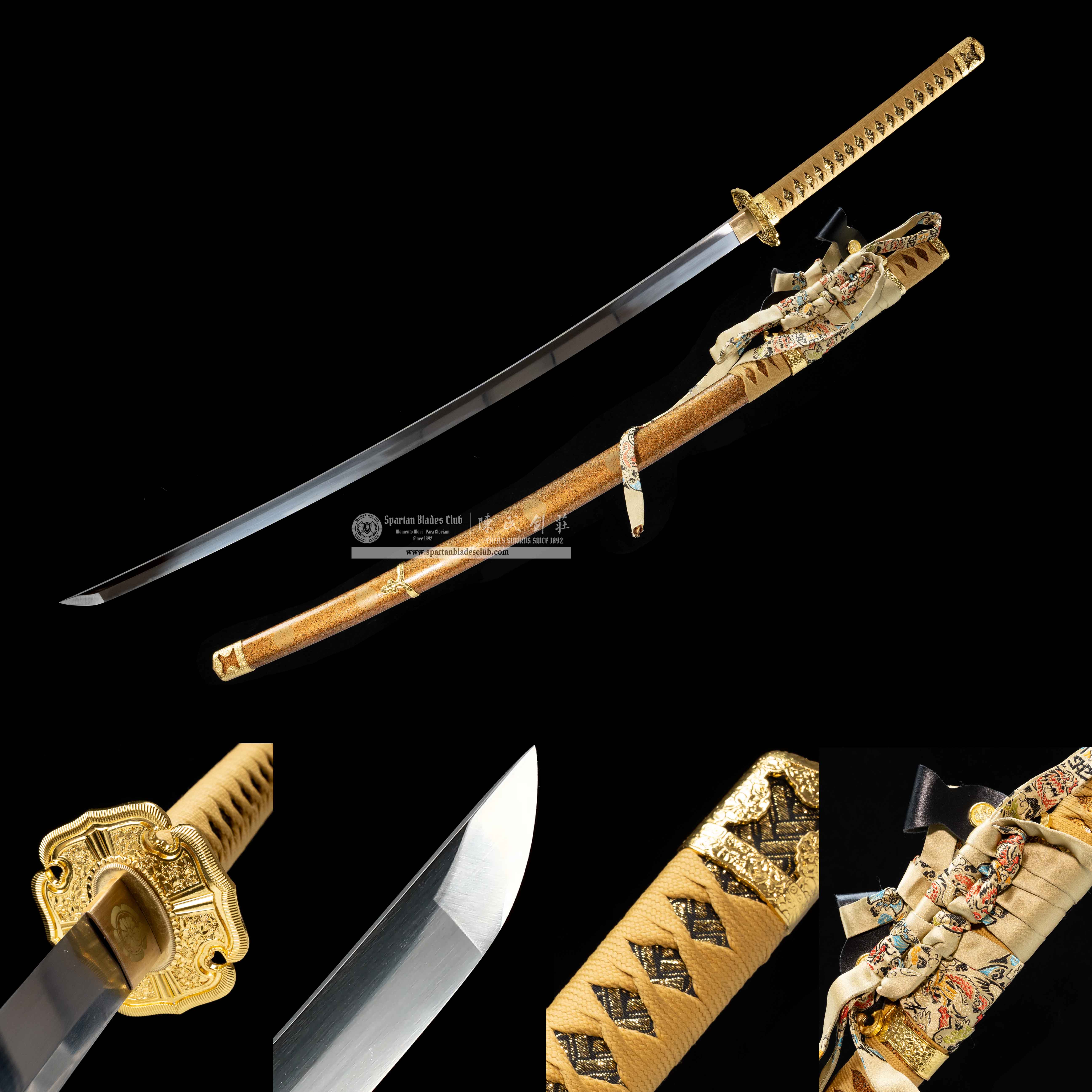 HY24|🥇Aurelius Edge|Odachi|T10 steel|Golden&Yellow|Battle-Ready|Full-tang|Spartan Blades Club|CHEN'S SWORDS 1892 - Spartan Blades Club