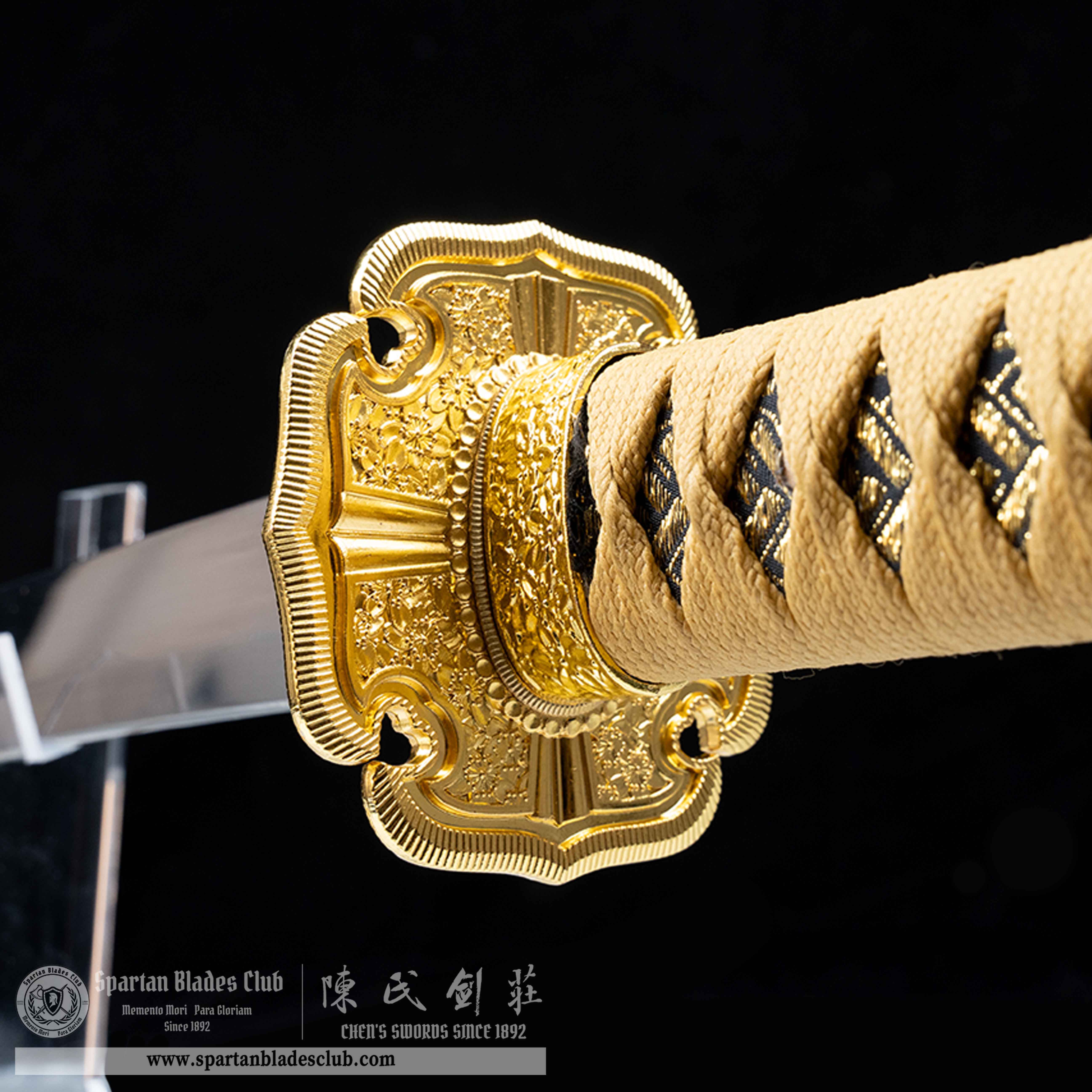 HY24|🥇Aurelius Edge|Odachi|T10 steel|Golden&Yellow|Battle-Ready|Full-tang|Spartan Blades Club|CHEN'S SWORDS 1892 - Spartan Blades Club