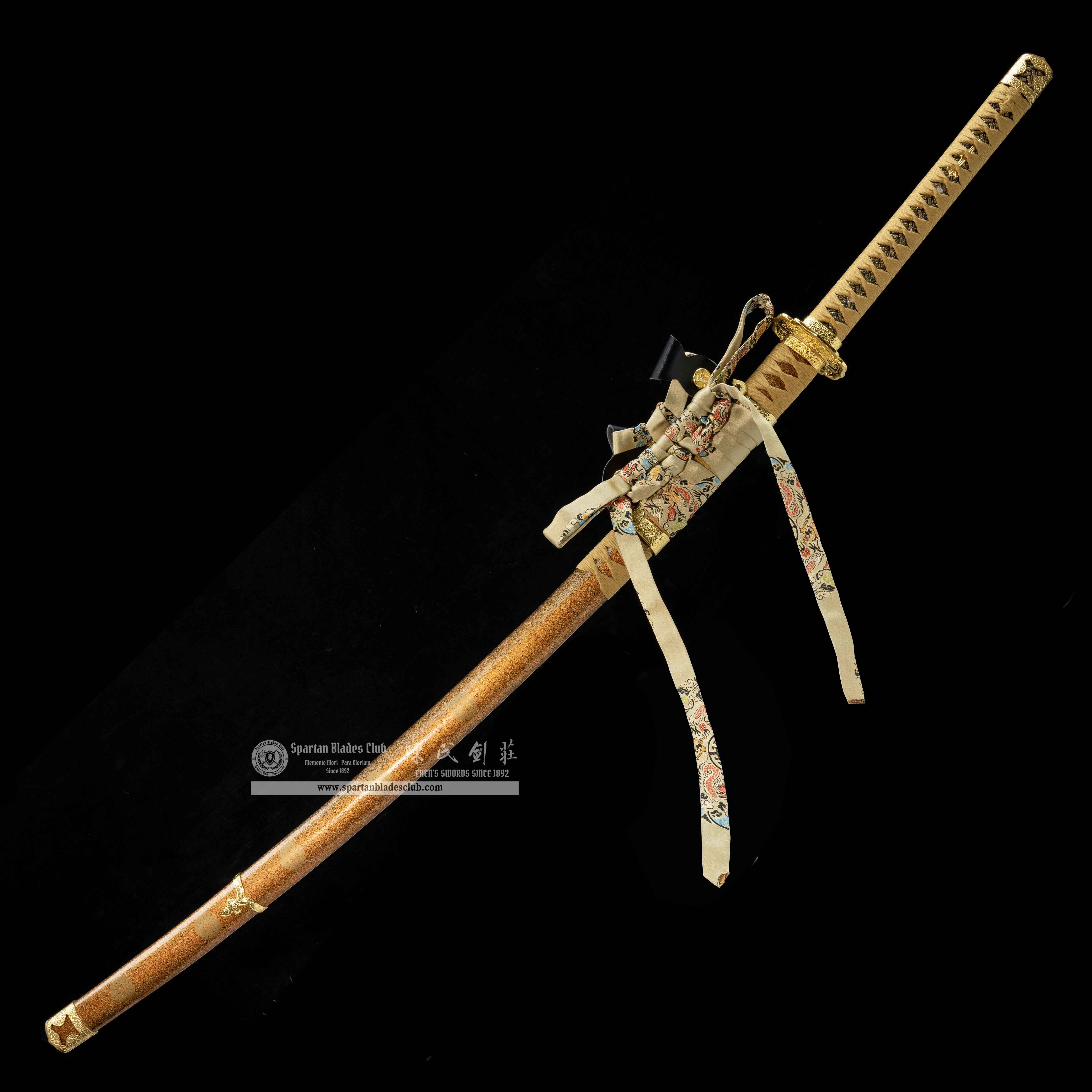 HY24|🥇Aurelius Edge|Odachi|T10 steel|Golden&Yellow|Battle-Ready|Full-tang|Spartan Blades Club|CHEN'S SWORDS 1892 - Spartan Blades Club