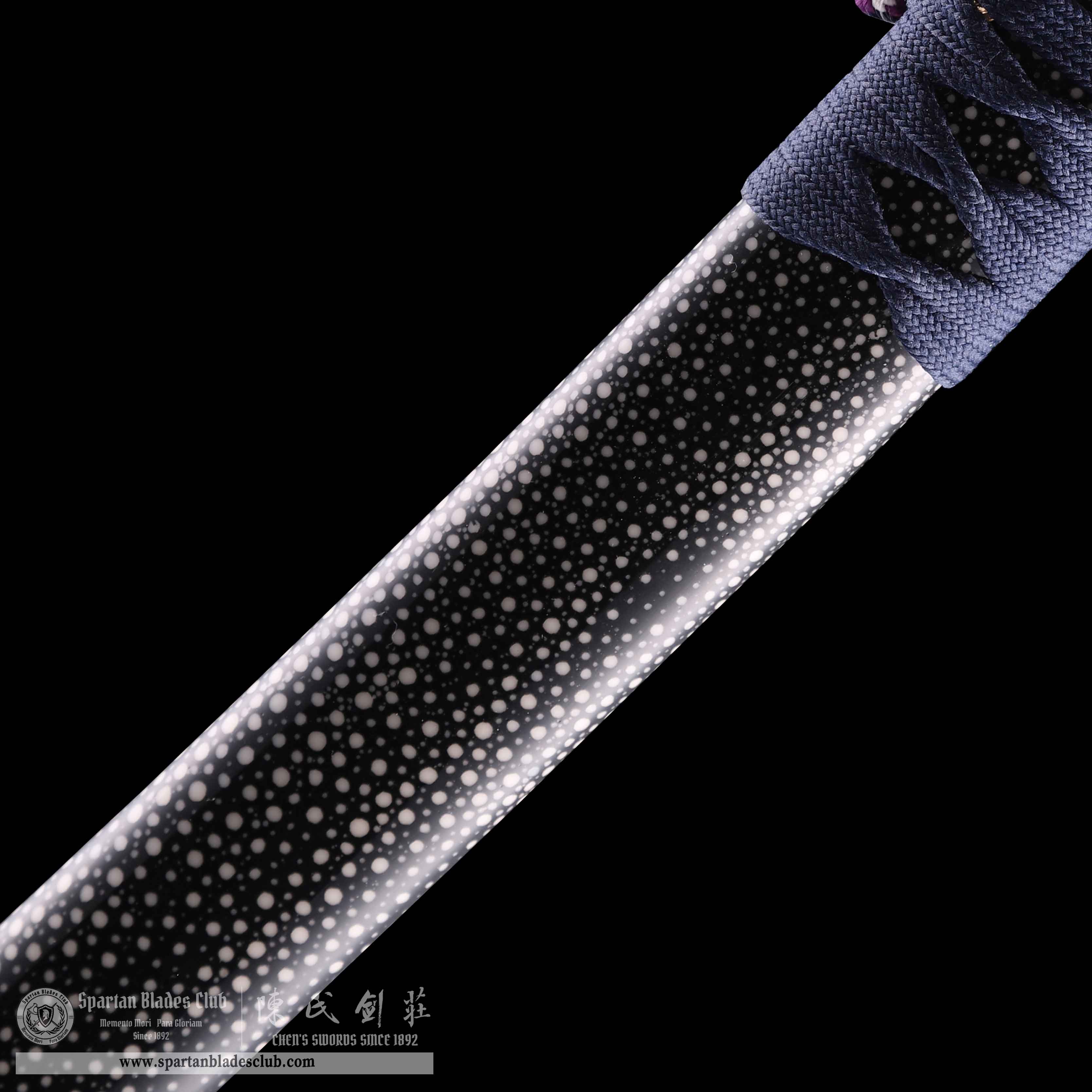 HY25|Azure - Gold Tachi|Tachi|Damascus steel|Clay-tempered|Real Hamon|Blue&golden|Battle-Ready|Full-tang|Spartan Blades Club|CHEN'S SWORDS 1892 - Spartan Blades Club - 陳氏劍莊1892