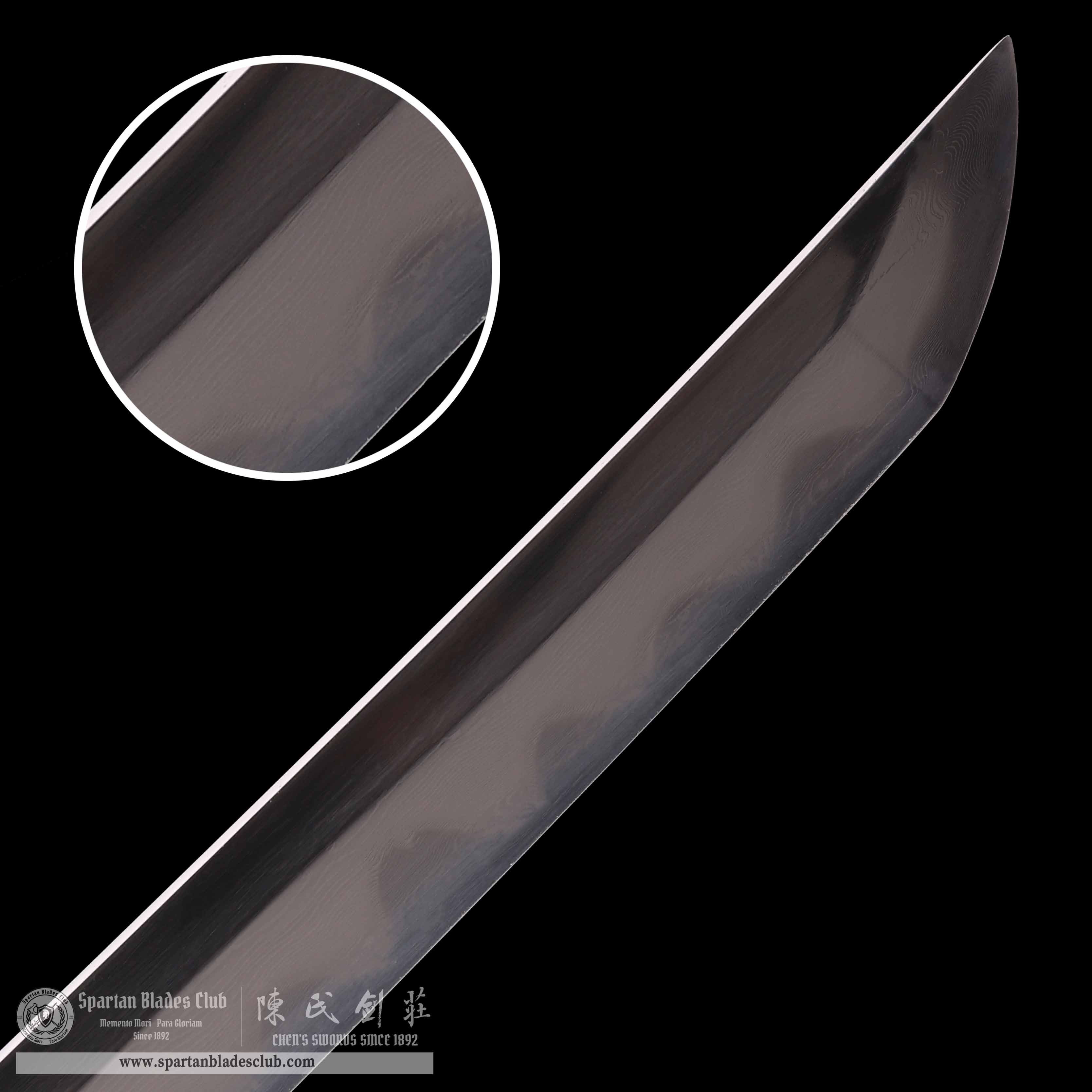 HY25|Azure - Gold Tachi|Tachi|Damascus steel|Clay-tempered|Real Hamon|Blue&golden|Battle-Ready|Full-tang|Spartan Blades Club|CHEN'S SWORDS 1892 - Spartan Blades Club - 陳氏劍莊1892