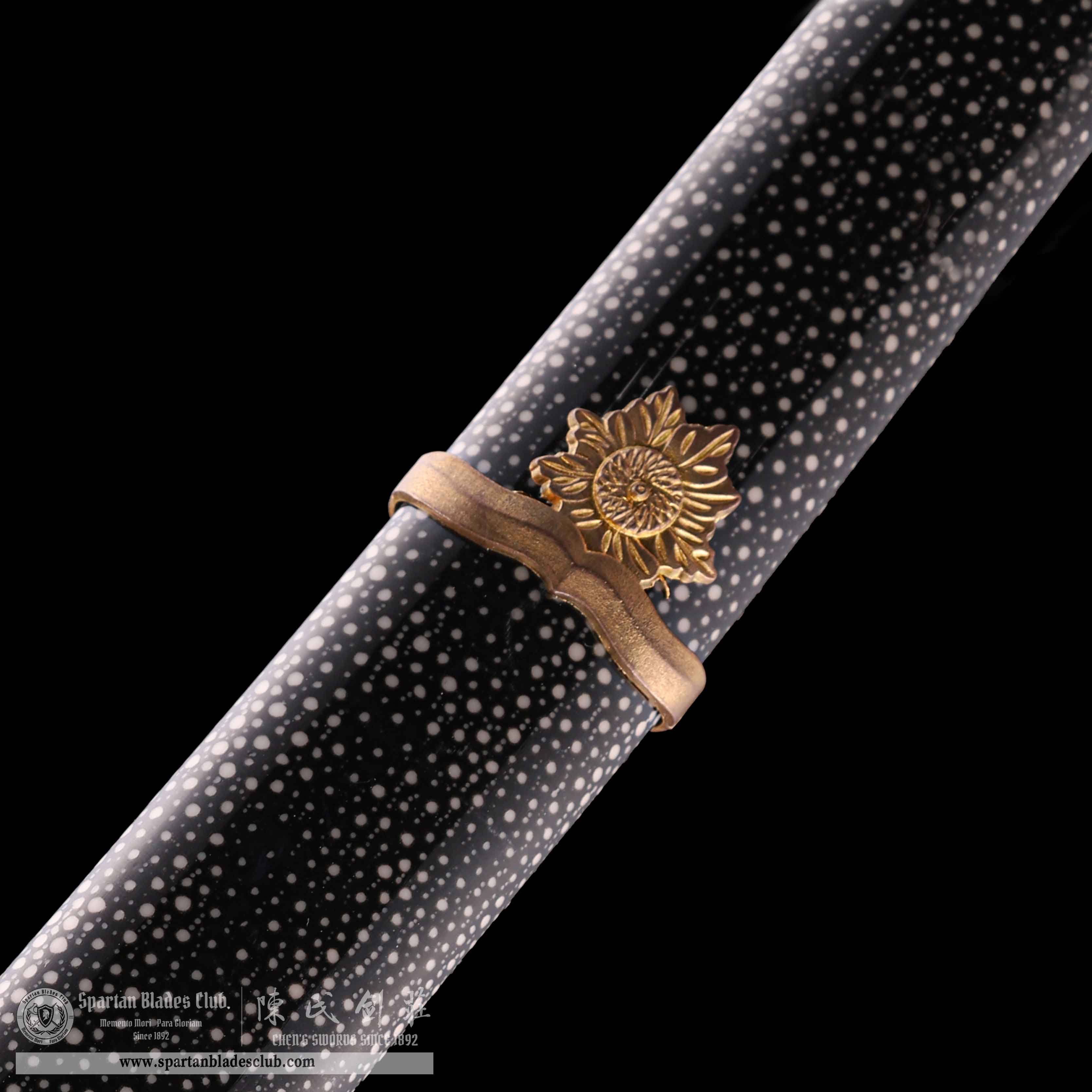 HY25|Azure - Gold Tachi|Tachi|Damascus steel|Clay-tempered|Real Hamon|Blue&golden|Battle-Ready|Full-tang|Spartan Blades Club|CHEN'S SWORDS 1892 - Spartan Blades Club - 陳氏劍莊1892