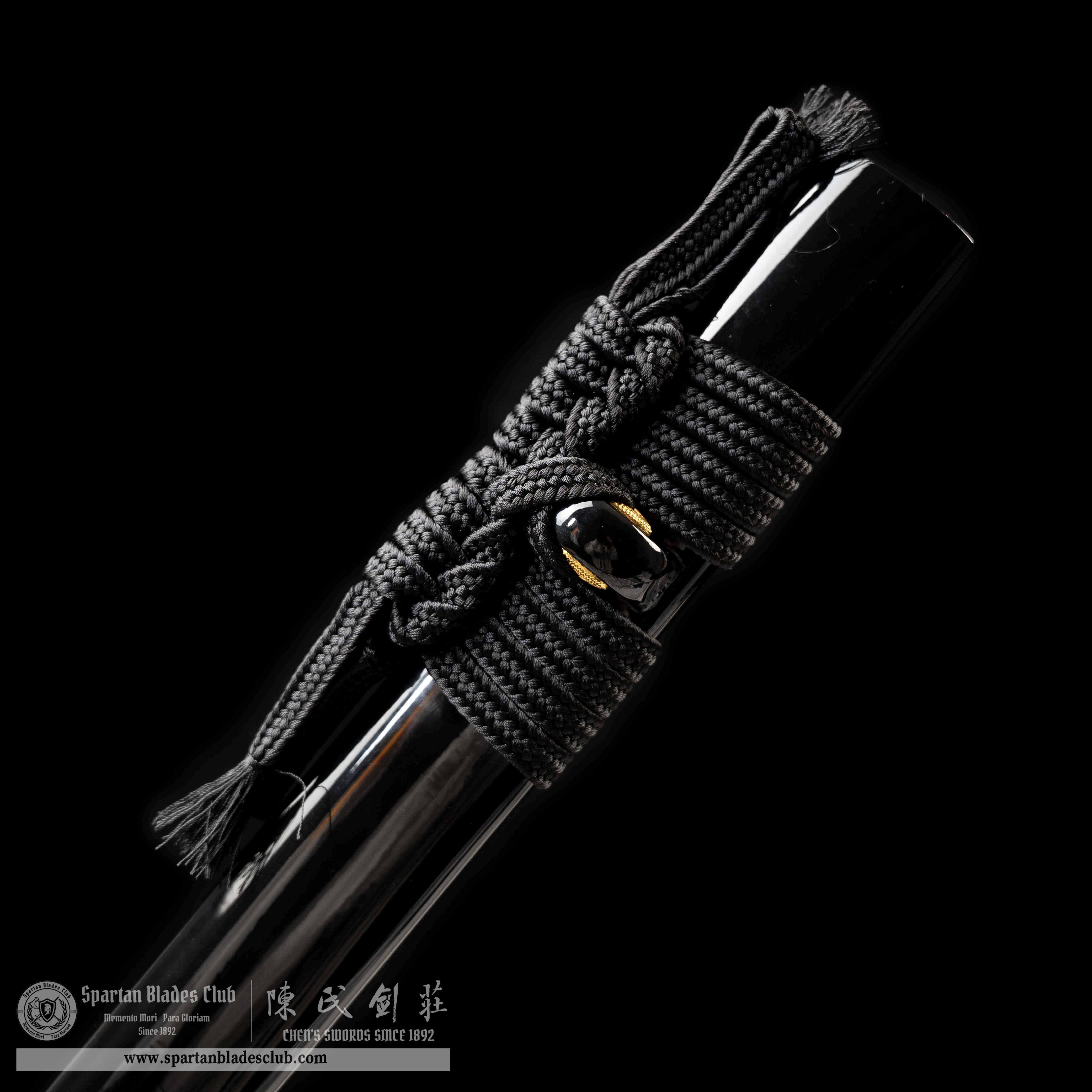 HY27|Nocturn Etch|Ninjato|Damascus steel|Black|Battle-Ready|Full-tang|Spartan Blades Club|CHEN'S SWORDS 1892 - Spartan Blades Club - 陳氏劍莊1892