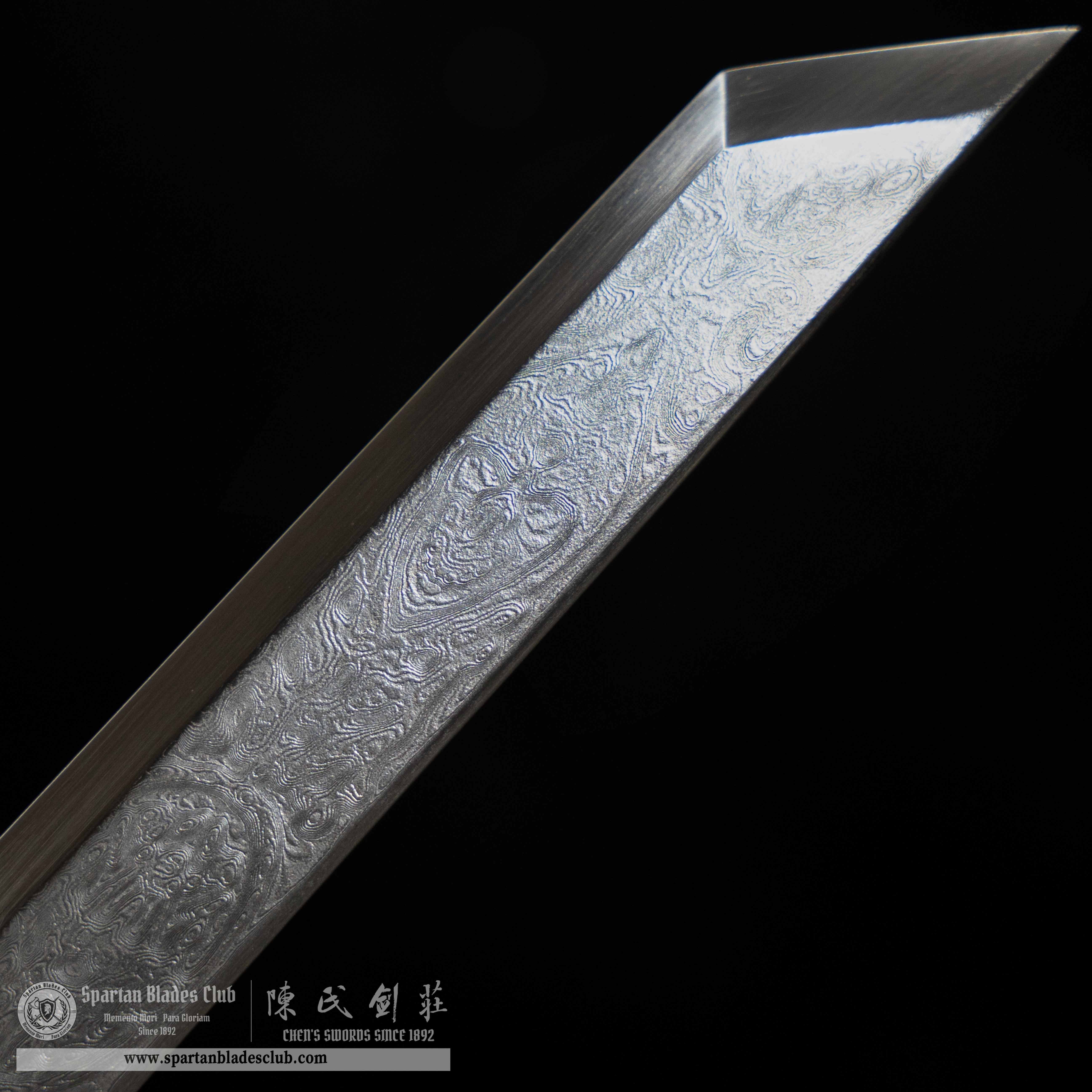 HY27|Nocturn Etch|Ninjato|Damascus steel|Black|Battle-Ready|Full-tang|Spartan Blades Club|CHEN'S SWORDS 1892 - Spartan Blades Club - 陳氏劍莊1892