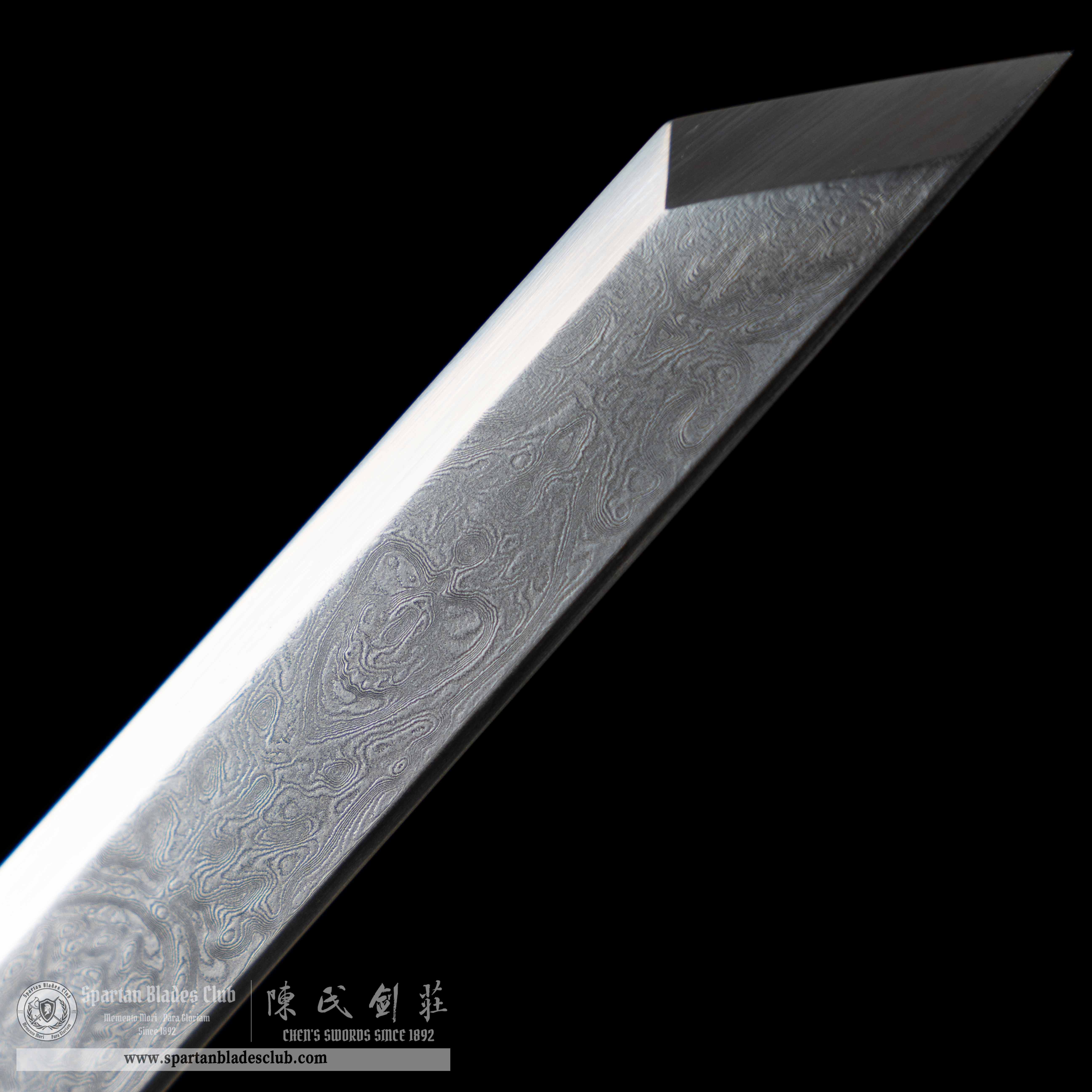 HY27|Nocturn Etch|Ninjato|Damascus steel|Black|Battle-Ready|Full-tang|Spartan Blades Club|CHEN'S SWORDS 1892 - Spartan Blades Club - 陳氏劍莊1892