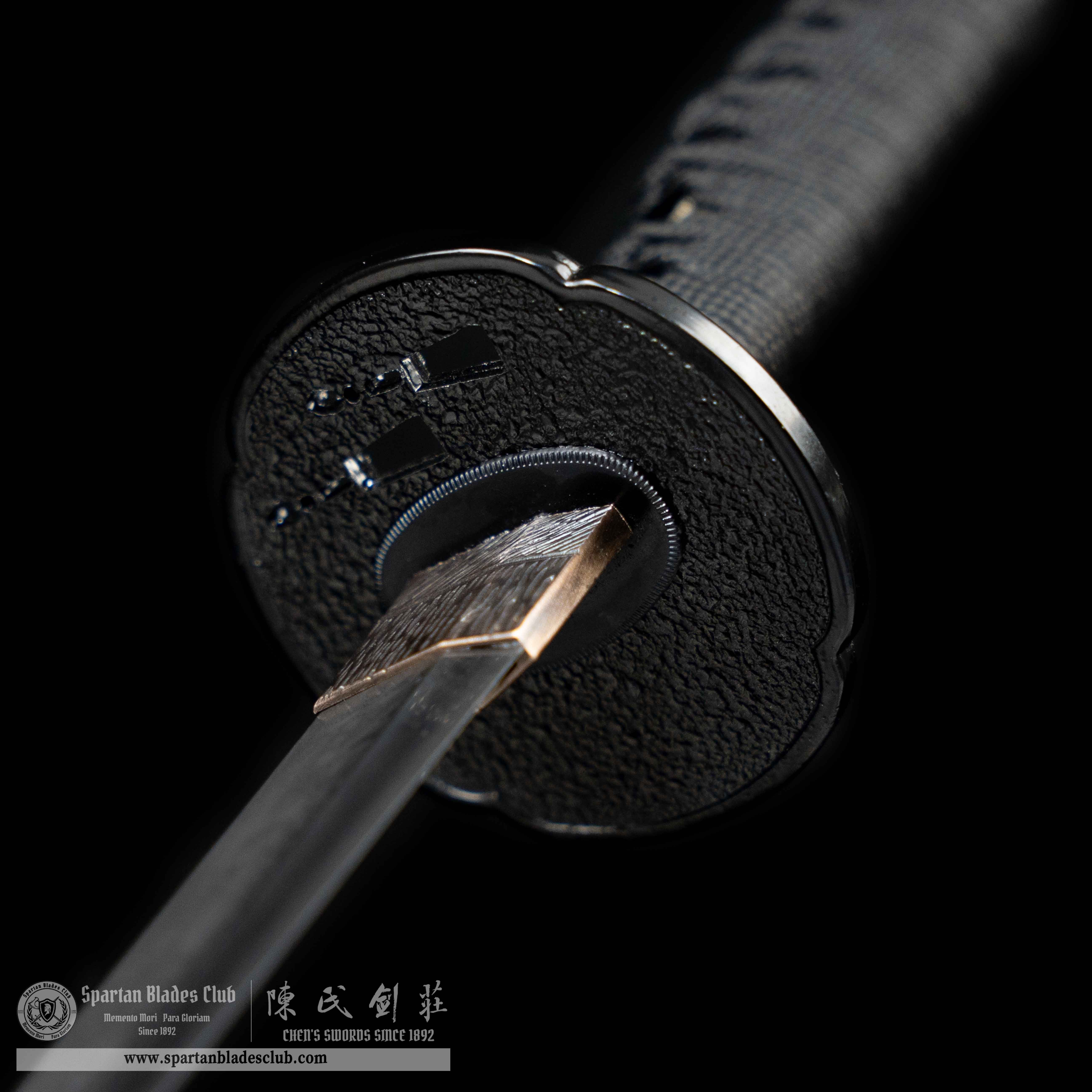 HY27|Nocturn Etch|Ninjato|Damascus steel|Black|Battle-Ready|Full-tang|Spartan Blades Club|CHEN'S SWORDS 1892 - Spartan Blades Club - 陳氏劍莊1892