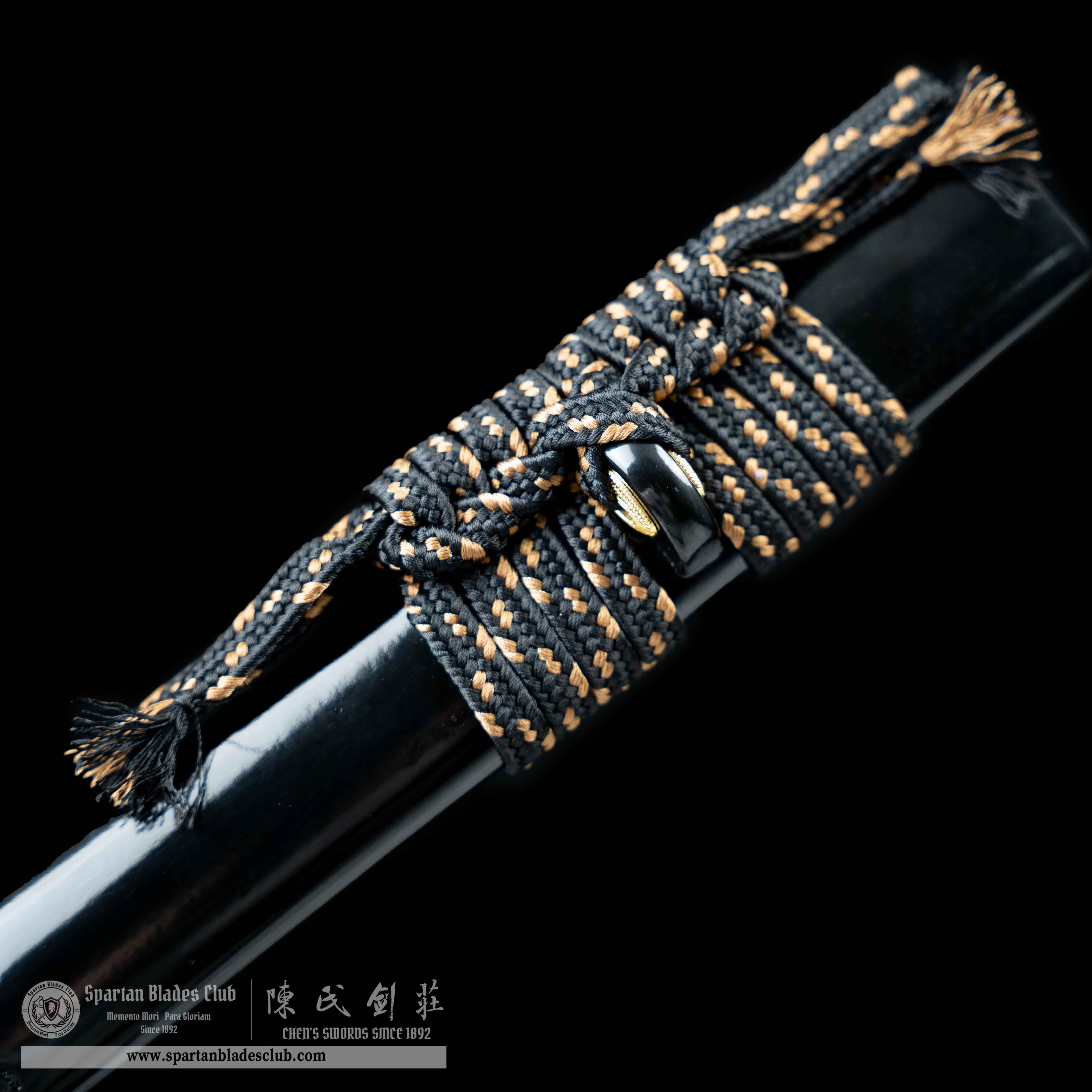 HY108 🐉|AnLoong Katana|Katana|Damascus steel|Clay-tempered|Real Hamon|Loong(Dragon)|Black&golden|Battle-Ready|Full-tang|Spartan Blades Club|CHEN'S SWORDS 1892 - Spartan Blades Club - 陳氏劍莊1892