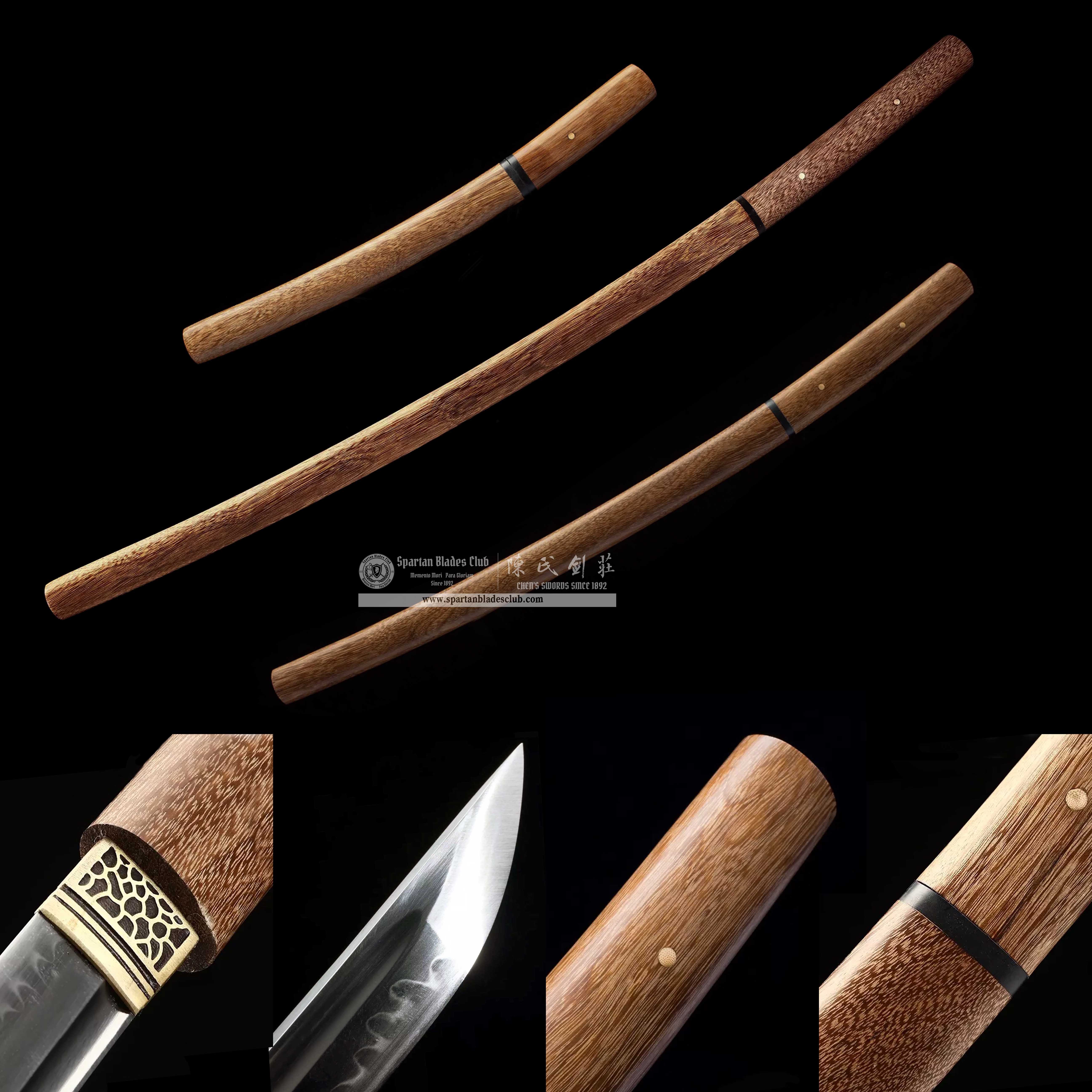 🌟TK99 🌟Han Ying Samurai(寒影武士) - Daisho set (Katana + Wakizashi + Tanto)- T10 Steel - Clay Tempered -Shirasaya Koshirae-  Full Tang - Battle-Ready - S.B.C & CHEN'S SWORDS 1892 - Spartan Blades Club - 陳氏劍莊1892