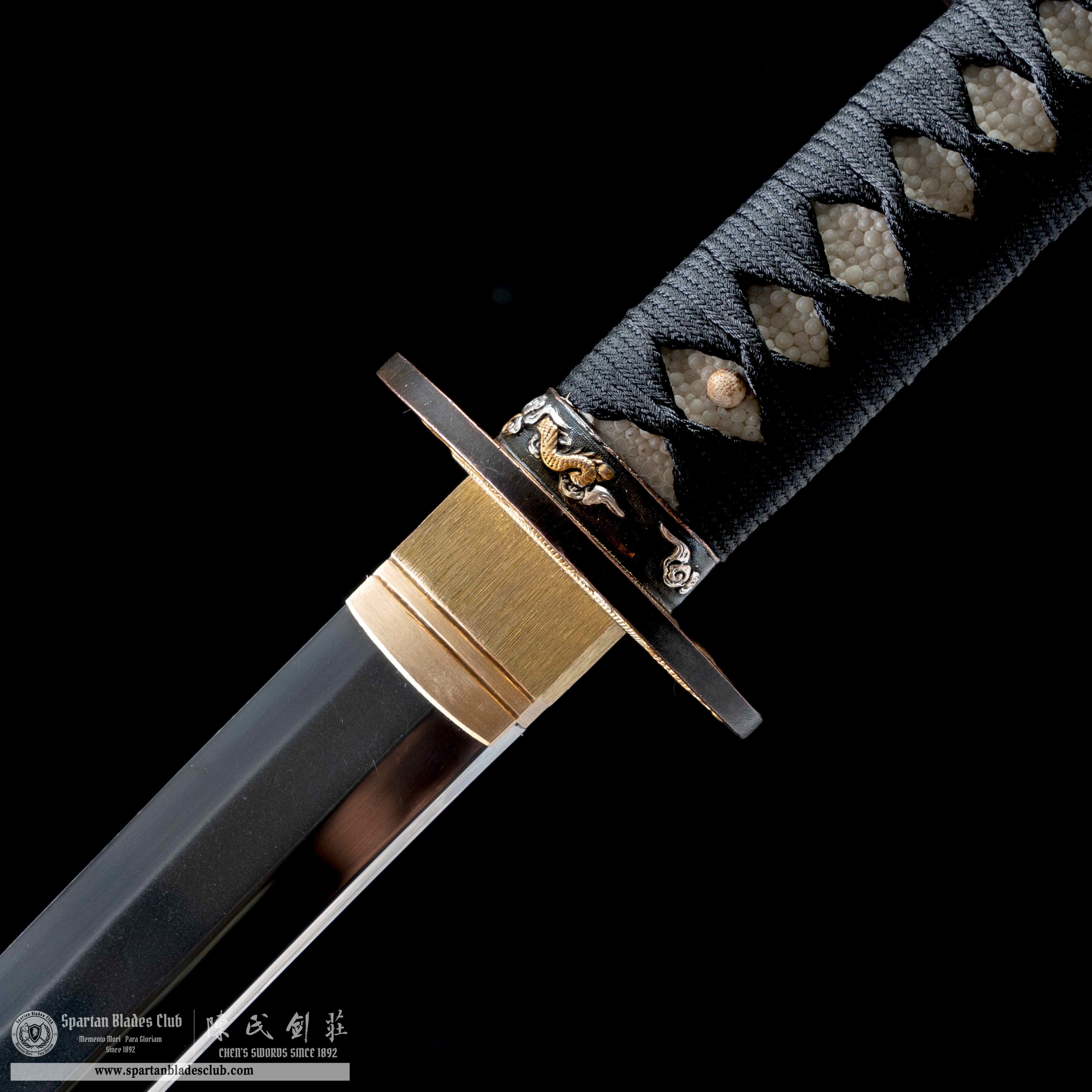 HY30|Dark - Gold Shimmer Katana|Katana|Tamahagane steel|Clay-tempered|Real Hamon|Black&golden|Battle-Ready|Full-tang|Spartan Blades Club|CHEN'S SWORDS 1892 - Spartan Blades Club - 陳氏劍莊1892