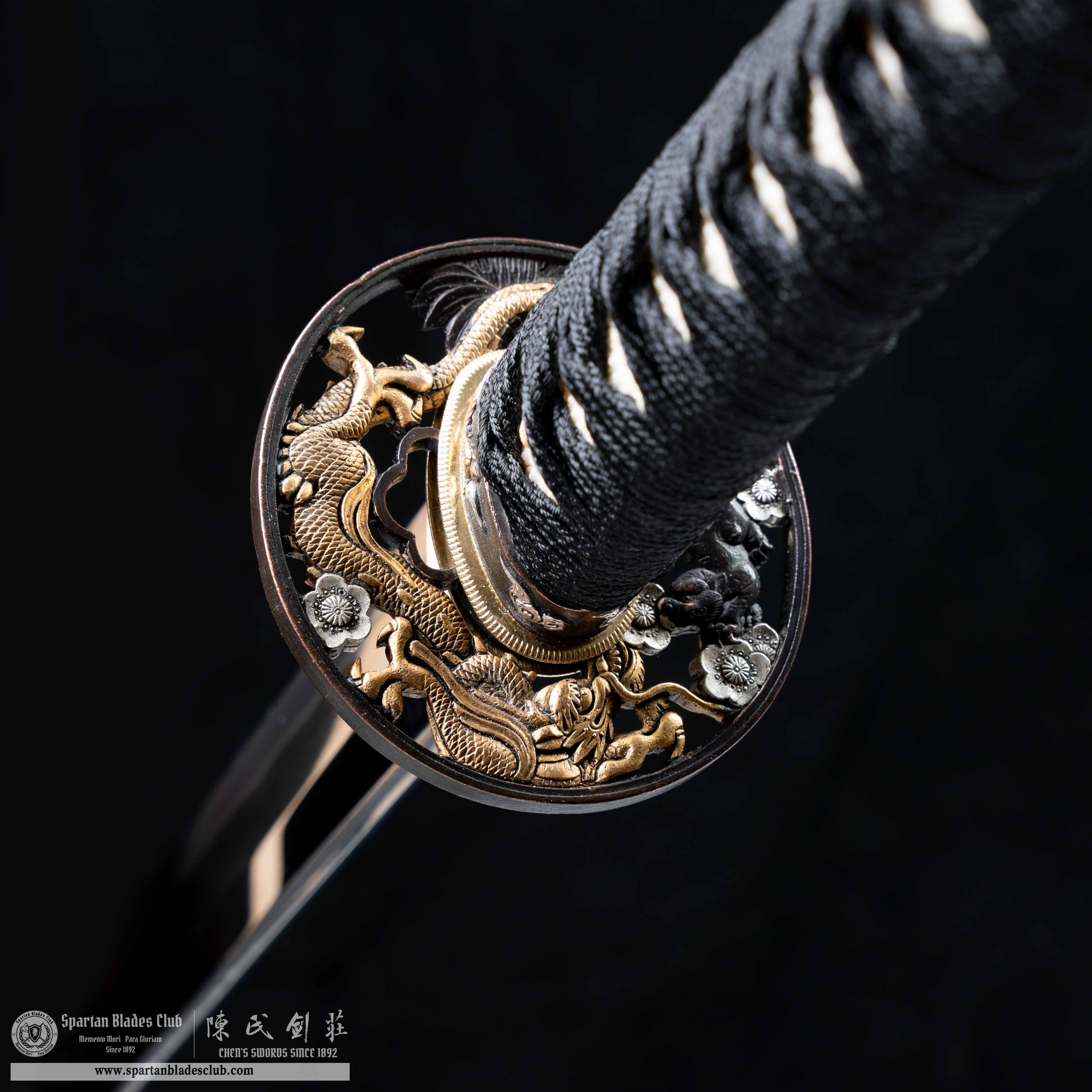 HY30|Dark - Gold Shimmer Katana|Katana|Tamahagane steel|Clay-tempered|Real Hamon|Black&golden|Battle-Ready|Full-tang|Spartan Blades Club|CHEN'S SWORDS 1892 - Spartan Blades Club - 陳氏劍莊1892