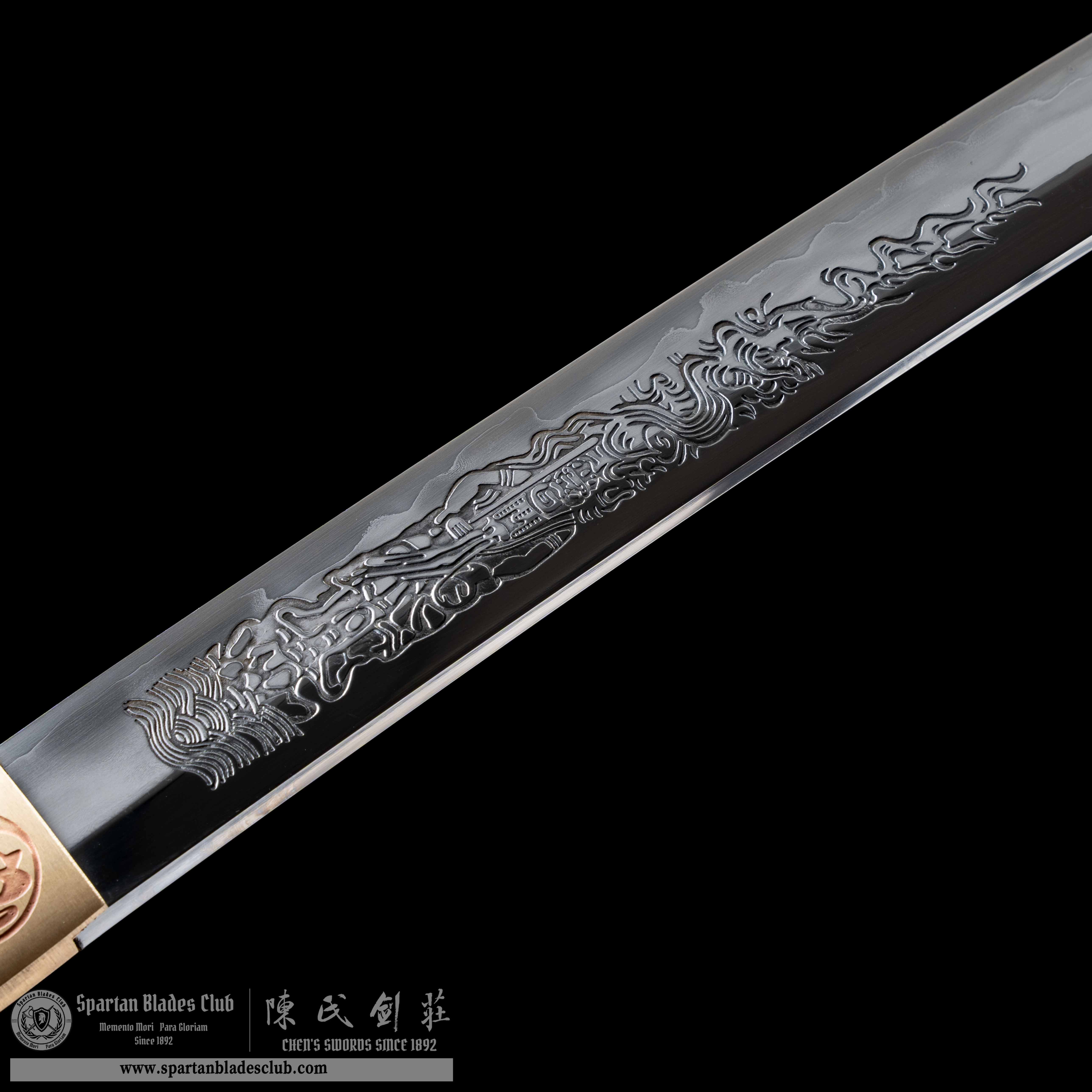 HY31|🔴Blood Guanyin|Katana|Honsanmai structure blade|Tamahagane steel wrapped in Damascus steel|Clay-tempered|Real Hamon|Black&red|Battle-Ready|Full-tang|Spartan Blades Club|CHEN'S SWORDS 1892 - Spartan Blades Club - 陳氏劍莊1892