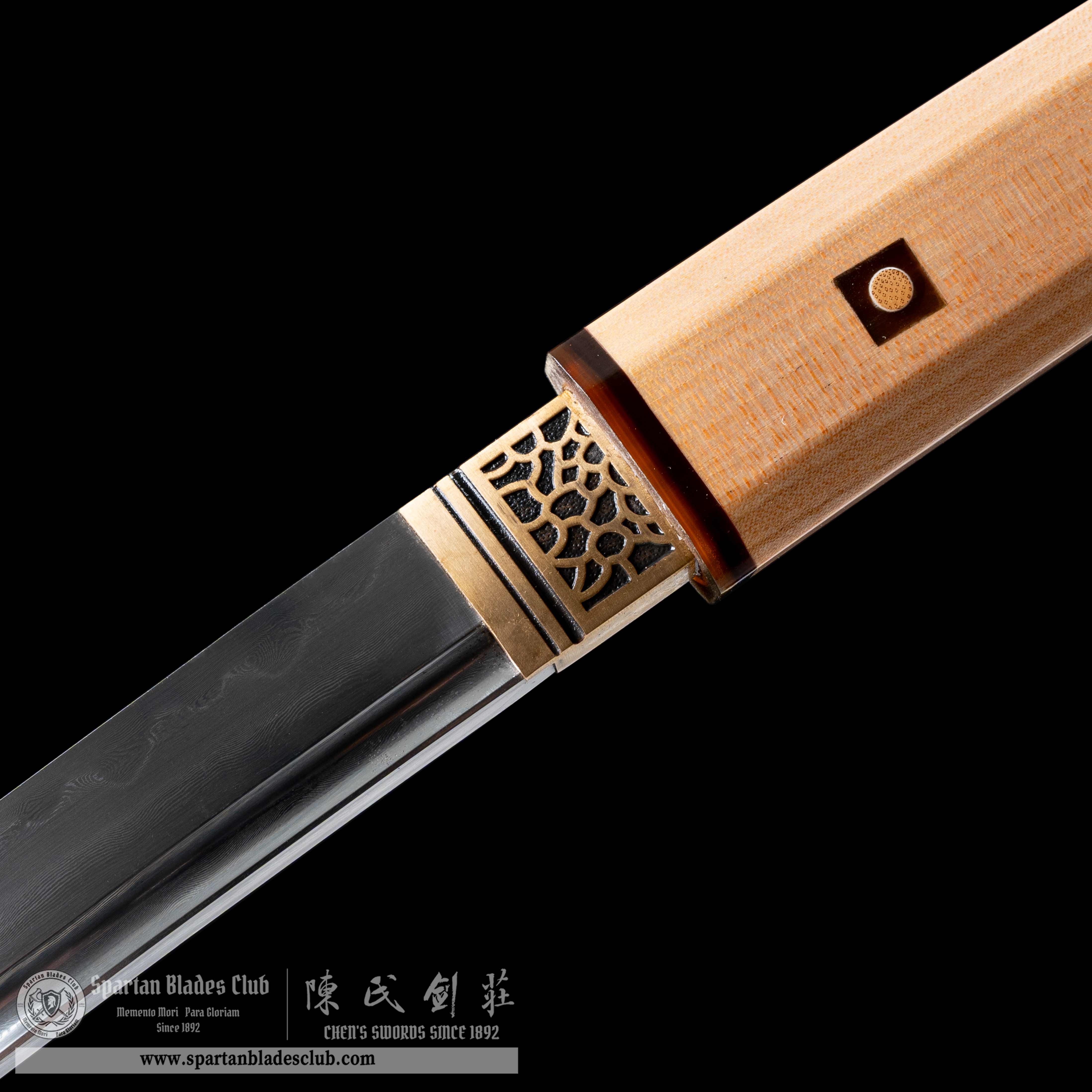HY32|Edo Samurai| Shirasaya|Damascus steel|Clay-tempered|Real Hamon|solid wood|Battle-Ready|Full-tang|Spartan Blades Club|CHEN'S SWORDS 1892 - Spartan Blades Club