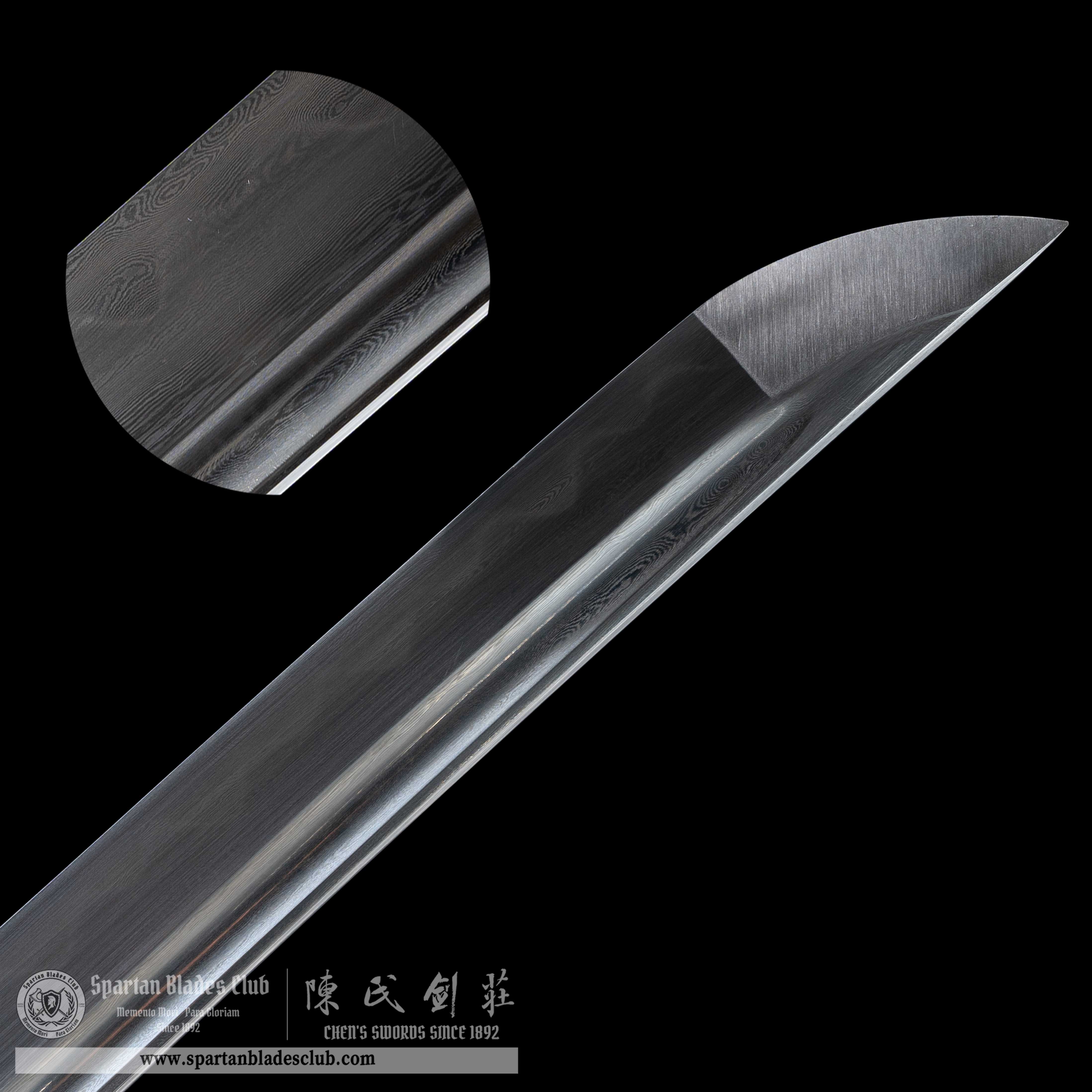 HY32|Edo Samurai| Shirasaya|Damascus steel|Clay-tempered|Real Hamon|solid wood|Battle-Ready|Full-tang|Spartan Blades Club|CHEN'S SWORDS 1892 - Spartan Blades Club