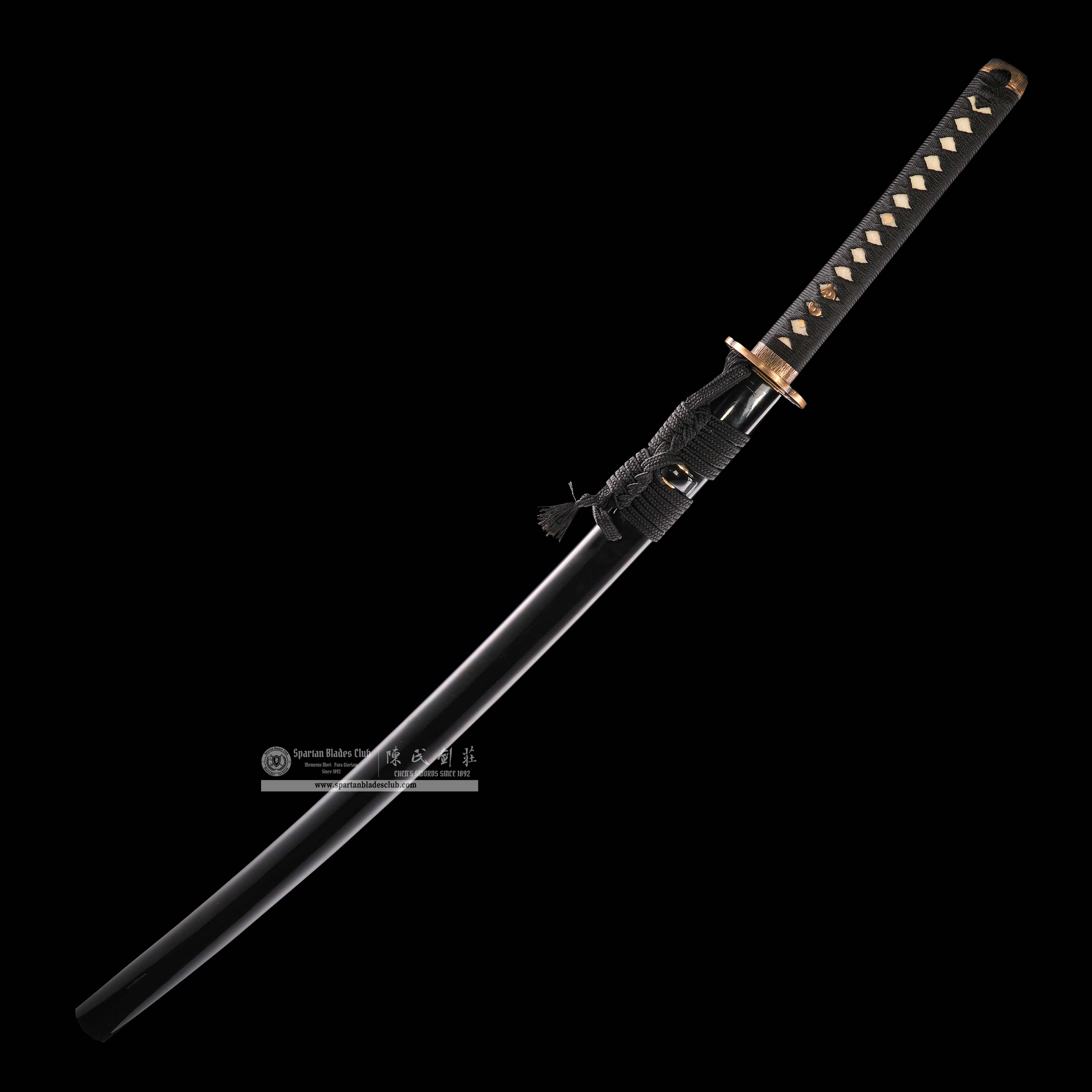 HY35|Noctis Gild|Katana|T10 steel|Clay-tempered|Real Hamon|Black|Battle-Ready|Full-tang|Spartan Blades Club|CHEN'S SWORDS 1892 - Spartan Blades Club