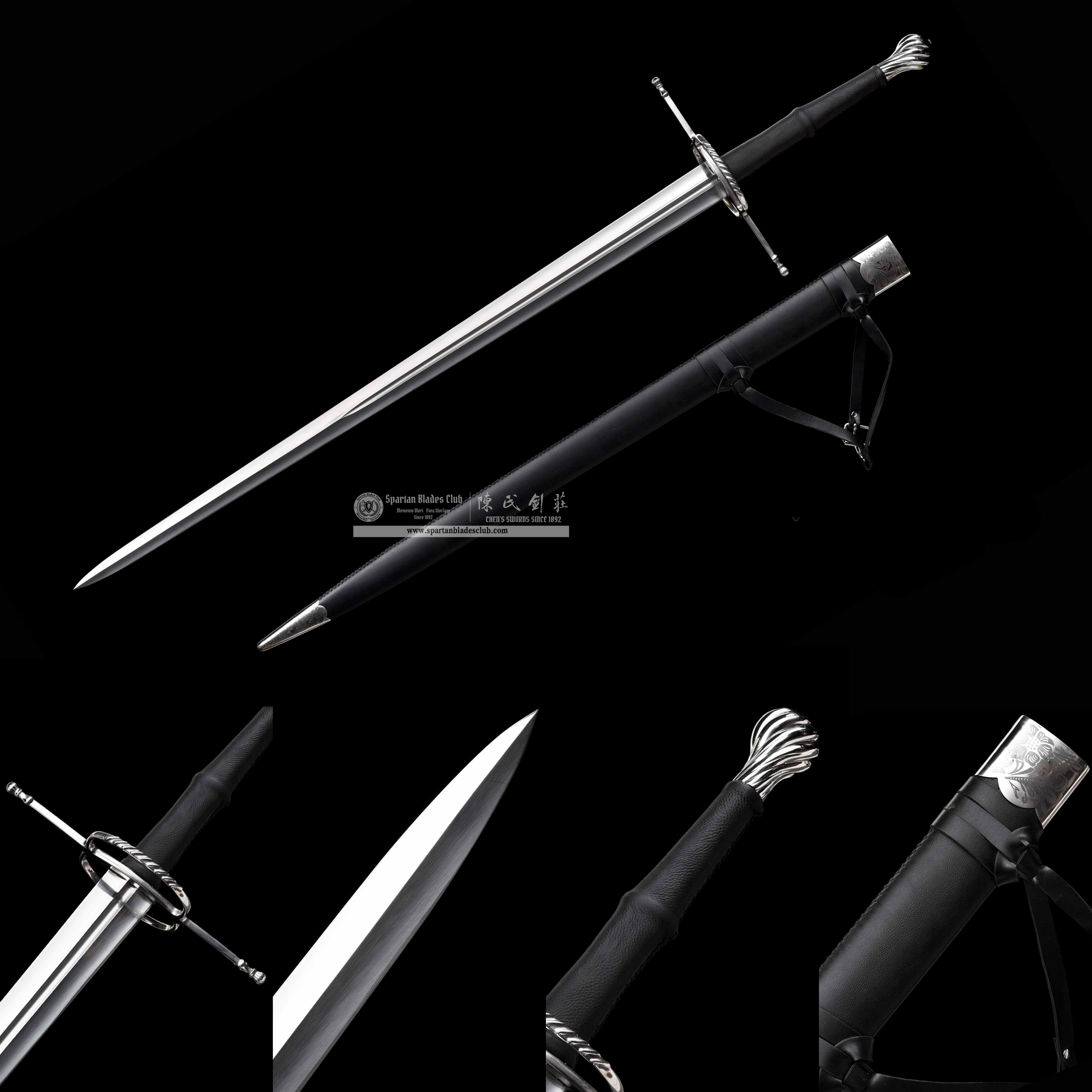 TR08|Vortex Edge|European Sword|High manganese steel|Black&silvery|Battle-Ready|Full-tang|Spartan Blades Club|CHEN'S SWORDS 1892 - Spartan Blades Club - 陳氏劍莊1892