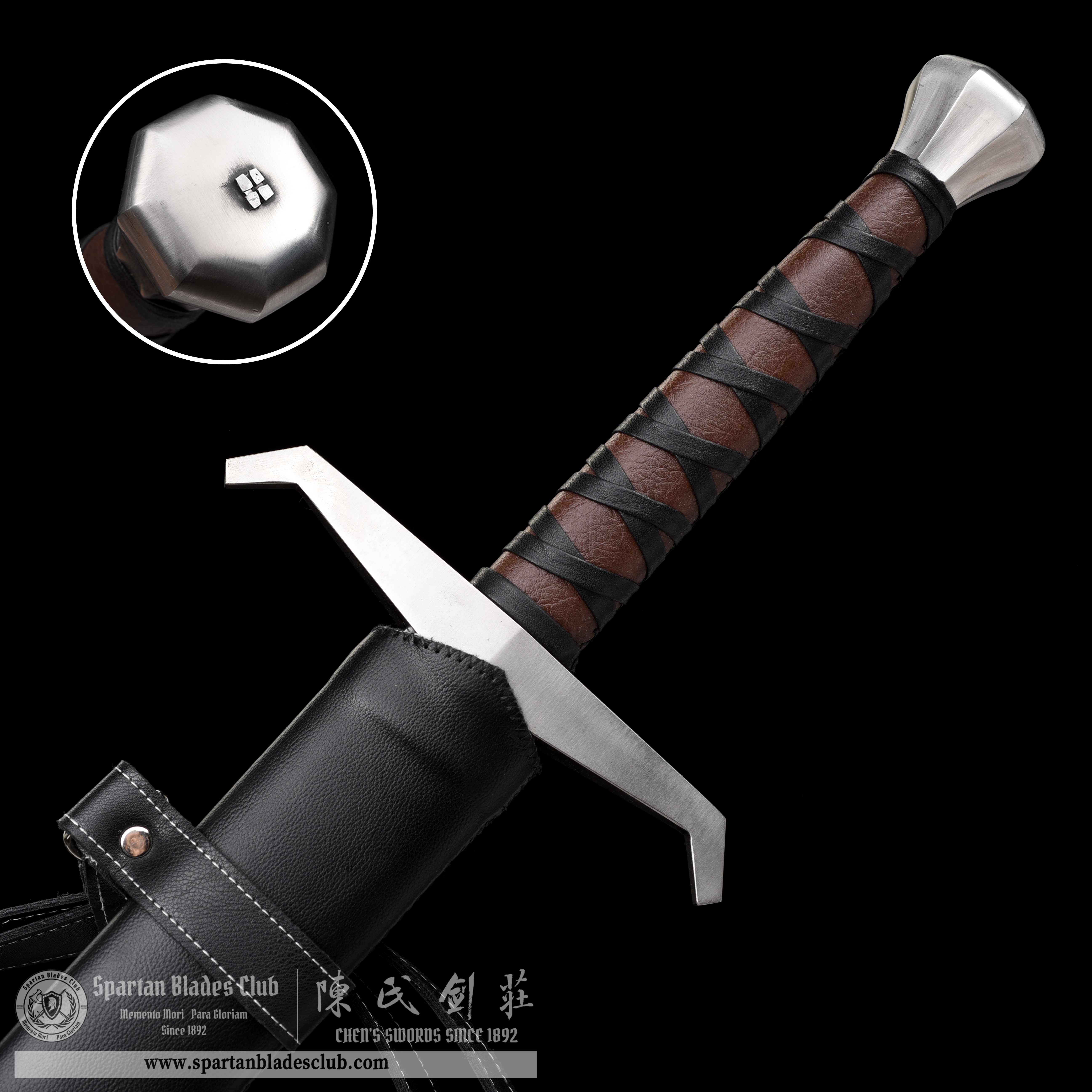 TR06|The Sword in the Stone|European Sword|5160 steel(spring steel)|Black&silvery|King Arthur|Battle-Ready|Full-tang|Spartan Blades Club|CHEN'S SWORDS 1892 - Spartan Blades Club - 陳氏劍莊1892