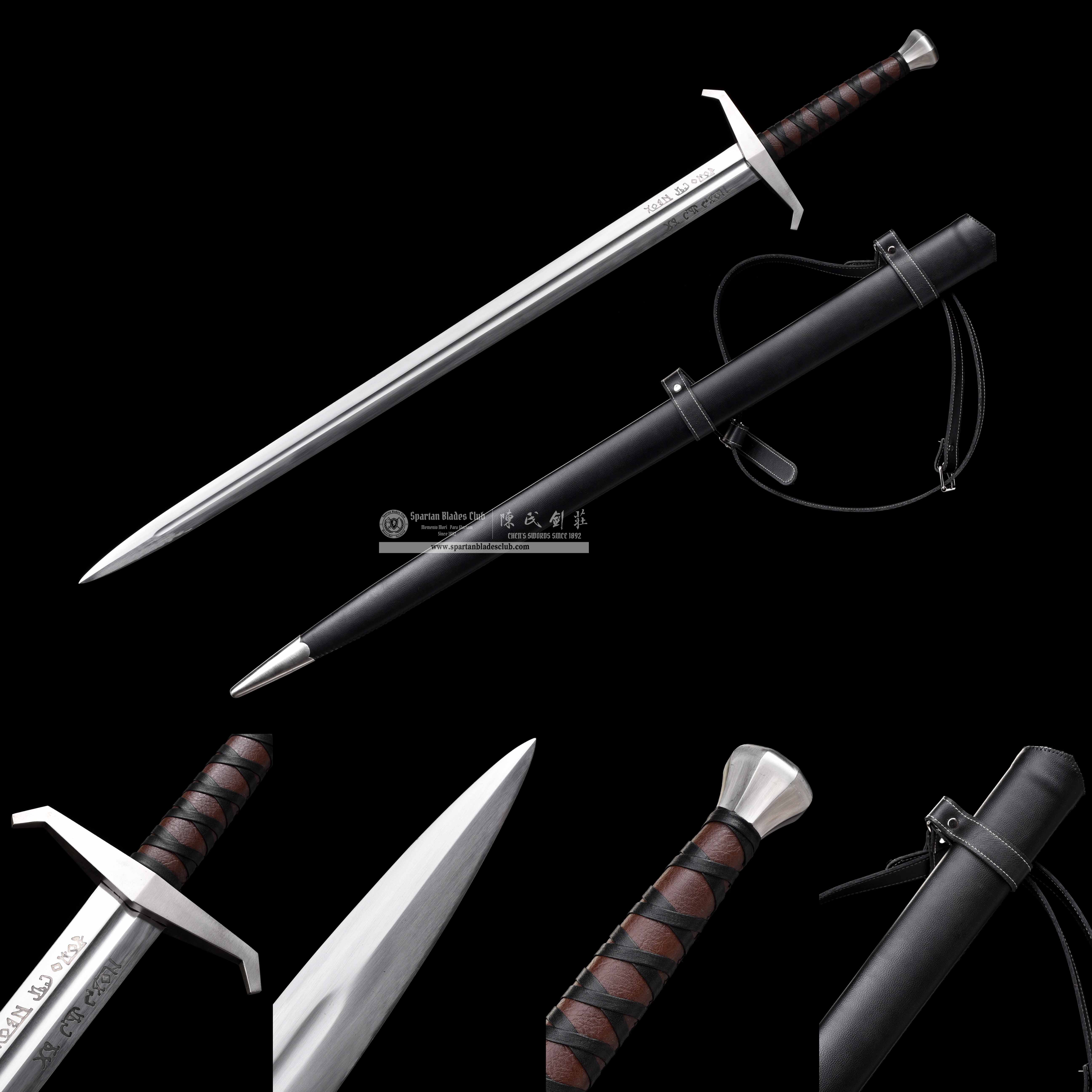 TR06|The Sword in the Stone|European Sword|5160 steel(spring steel)|Black&silvery|King Arthur|Battle-Ready|Full-tang|Spartan Blades Club|CHEN'S SWORDS 1892 - Spartan Blades Club - 陳氏劍莊1892