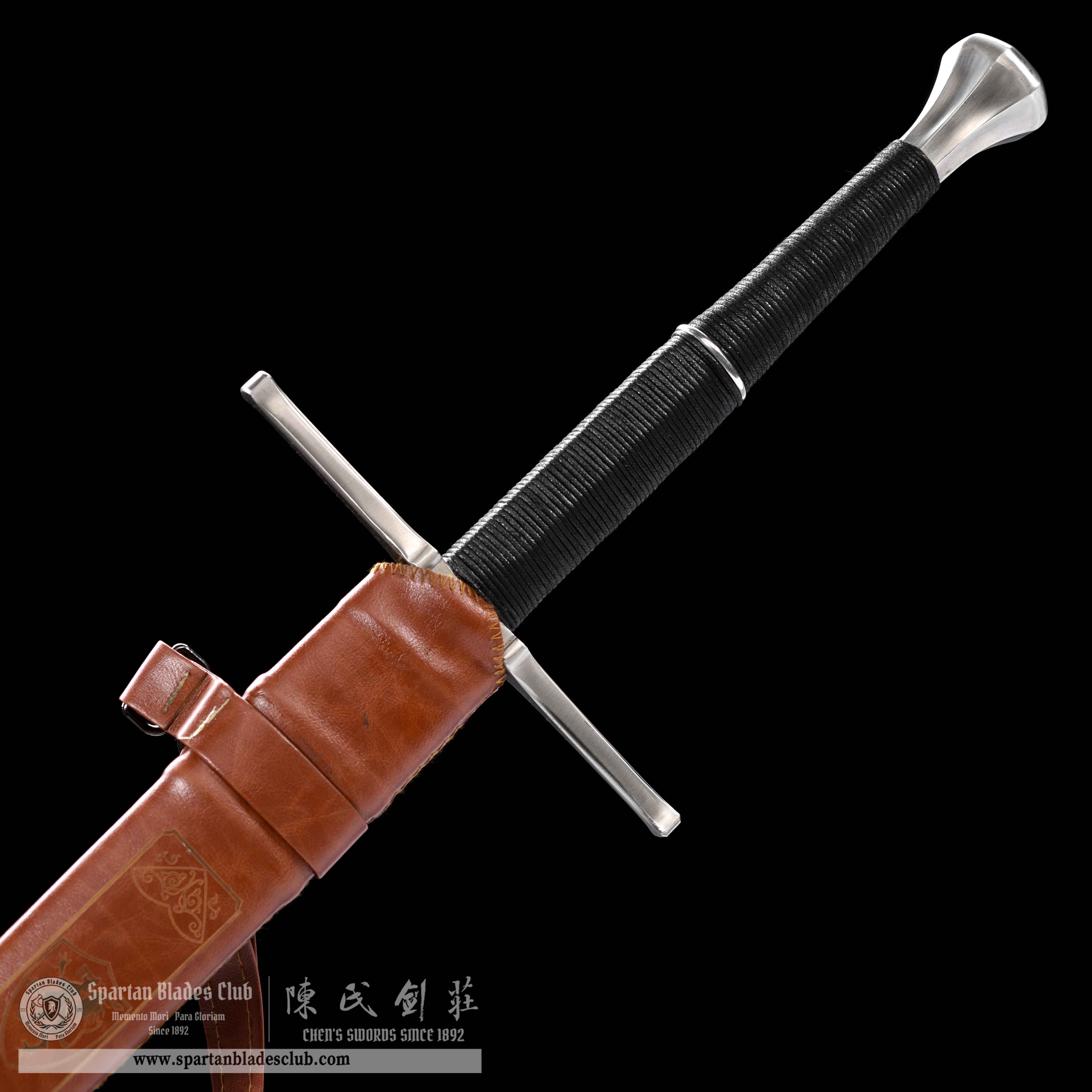 TR09｜The Witcher Longsword｜European Sword｜Manganese steel｜Black&brown｜Battle-Ready｜Full-tang｜Spartan Blades Club｜CHEN'S SWORDS 1892 - Spartan Blades Club - 陳氏劍莊1892
