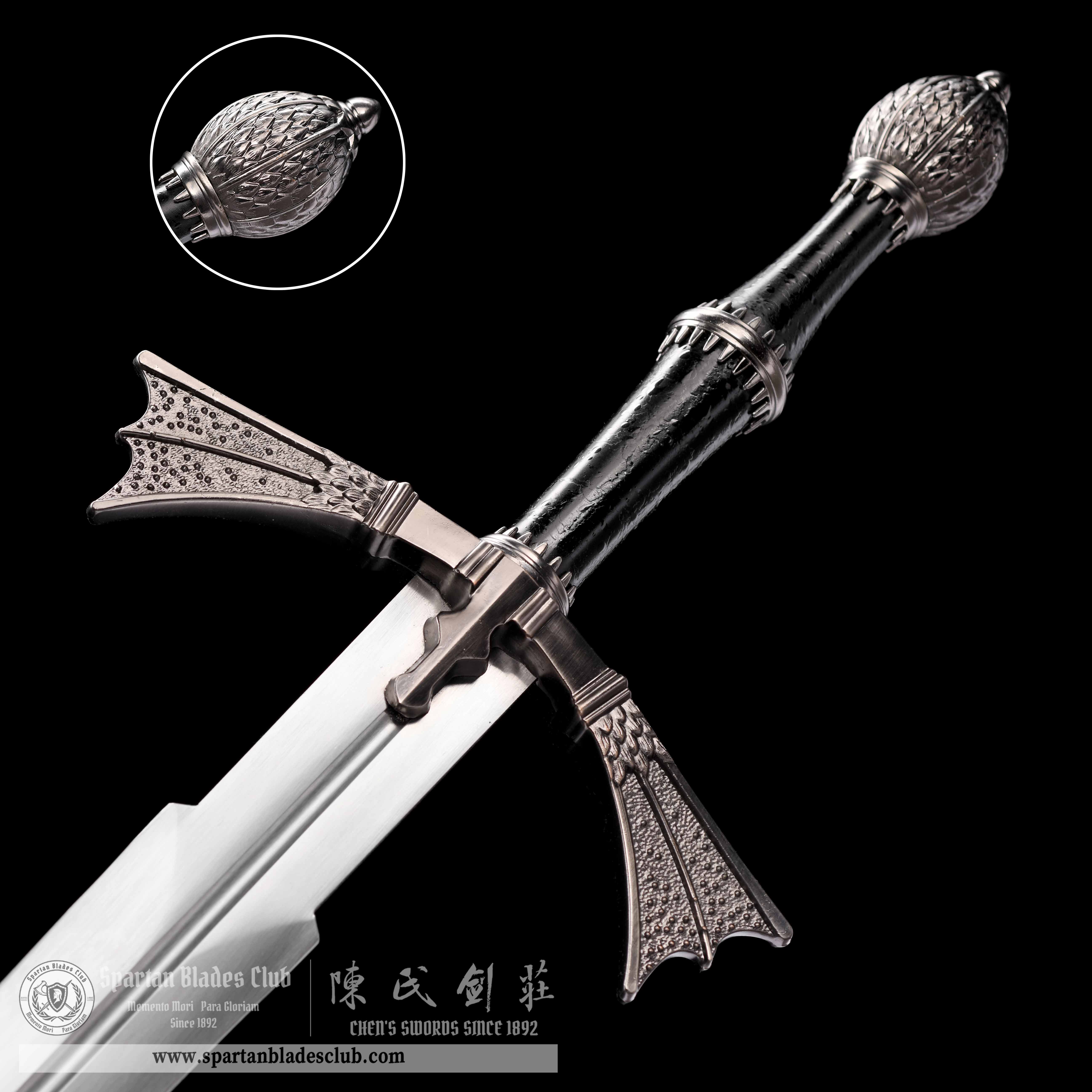 TR11|Dark Sister Replica|Game of Thrones|European Sword|High Manganese steel|Black&silvery|Battle-Ready|Full-tang|Spartan Blades Club|CHEN'S SWORDS 1892 - Spartan Blades Club - 陳氏劍莊1892