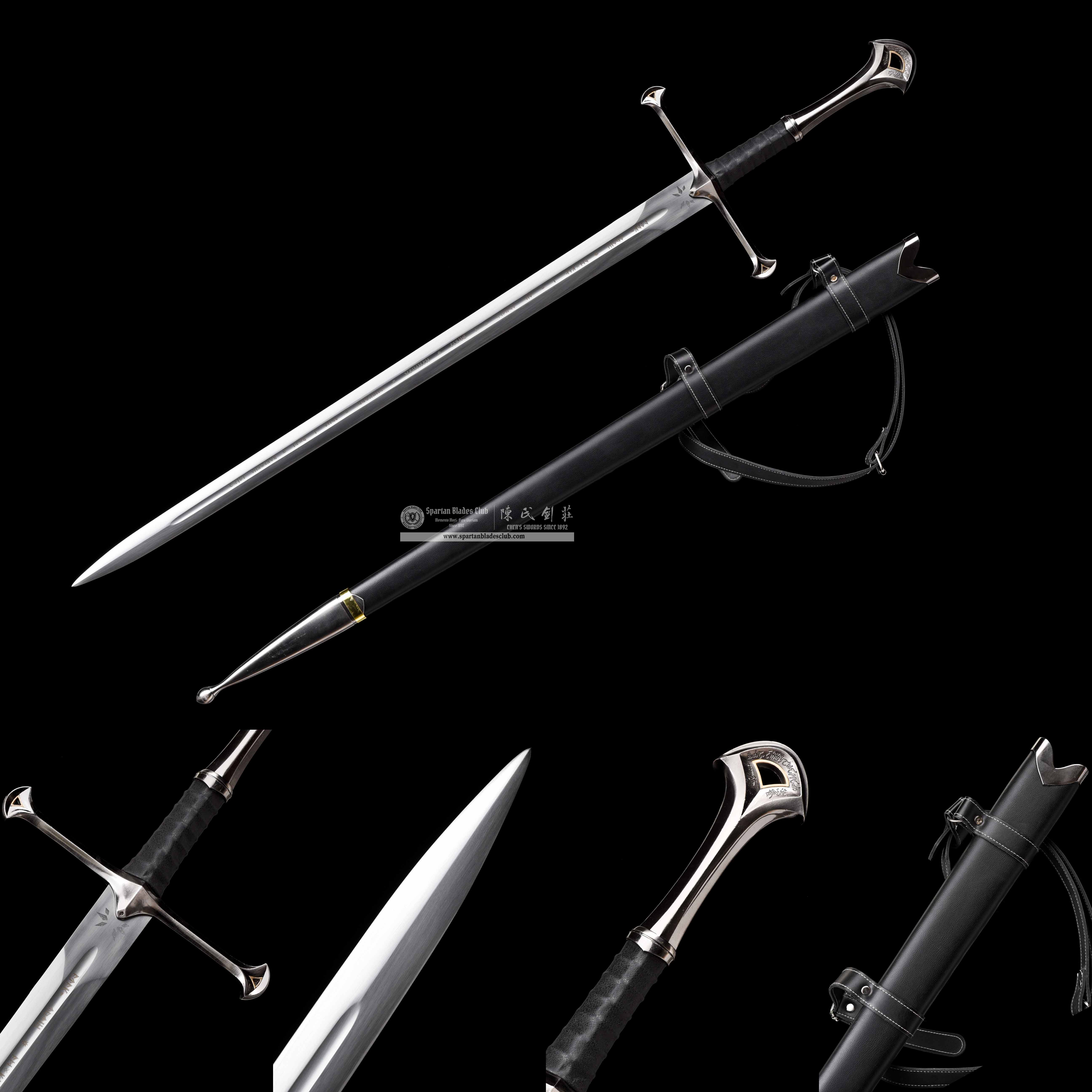 TR10|Narsil Replica|Lord of the Rings|European Sword|High-performance Manganese steel Premum Tempring|Black&silvery|Battle-Ready|Full-tang|Spartan Blades Club|CHEN'S SWORDS 1892 - Spartan Blades Club - 陳氏劍莊1892