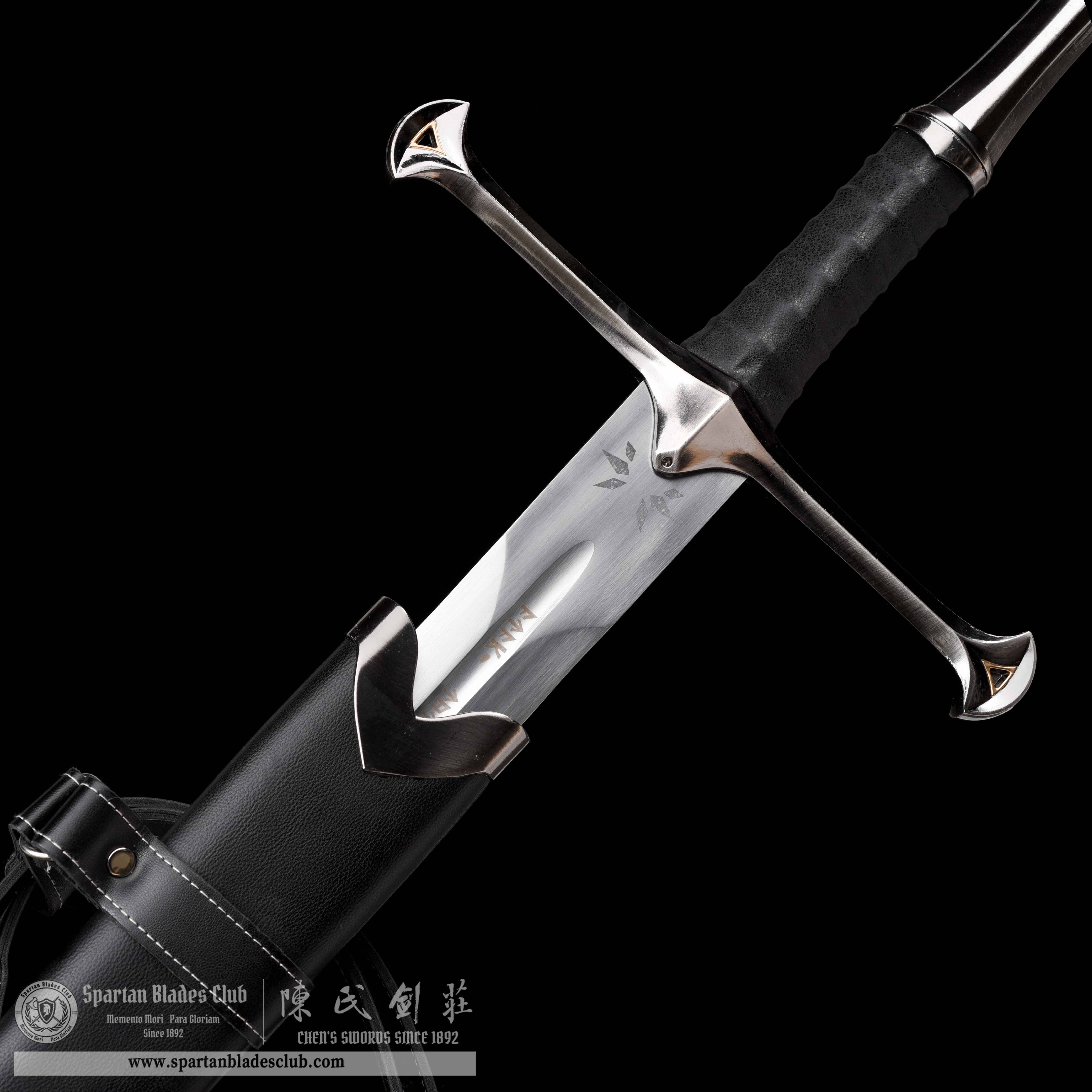 TR10|Narsil Replica|Lord of the Rings|European Sword|High-performance Manganese steel Premum Tempring|Black&silvery|Battle-Ready|Full-tang|Spartan Blades Club|CHEN'S SWORDS 1892 - Spartan Blades Club - 陳氏劍莊1892